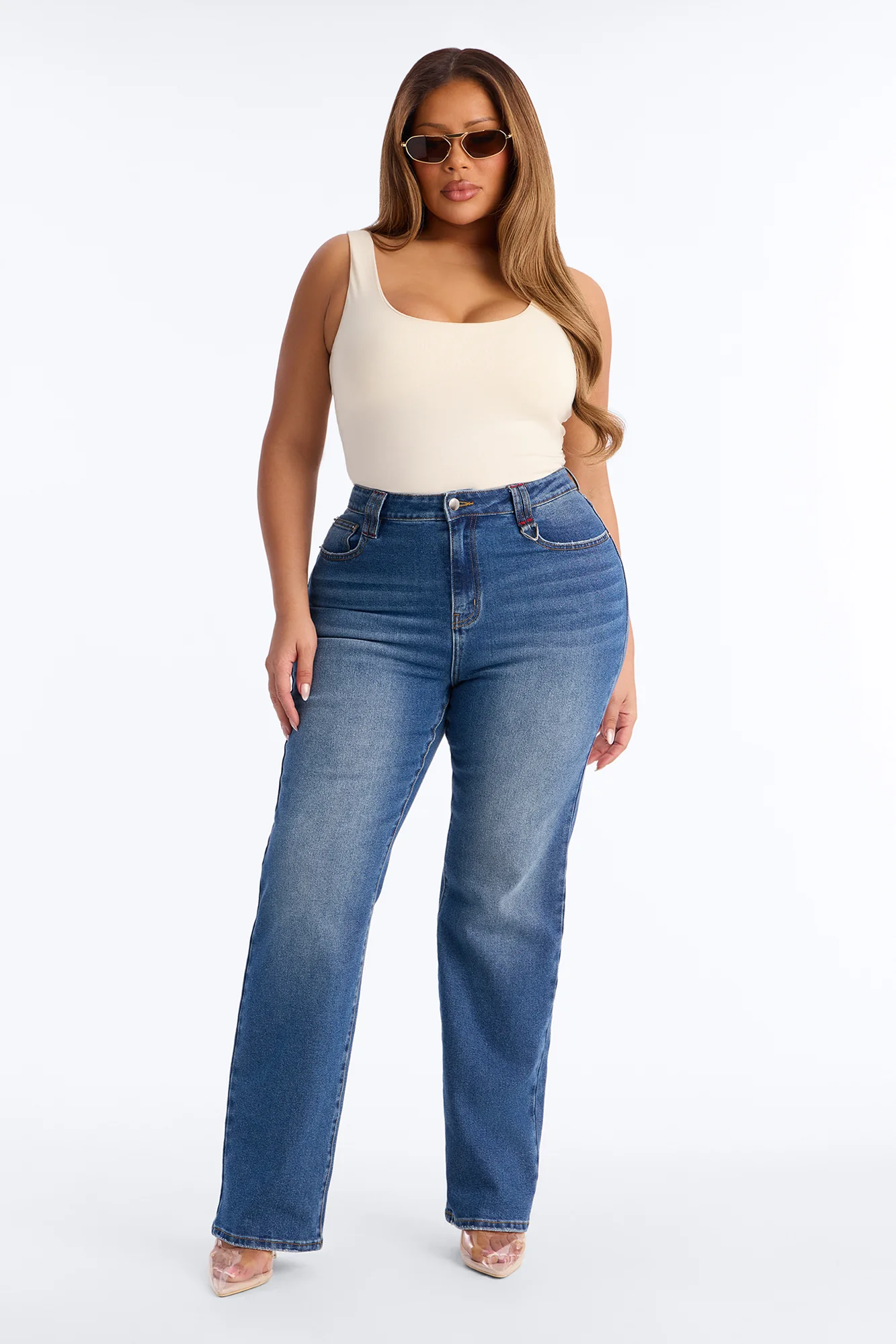 Little Havana Stretch Straight Leg Jeans - Dark Wash - Image 5