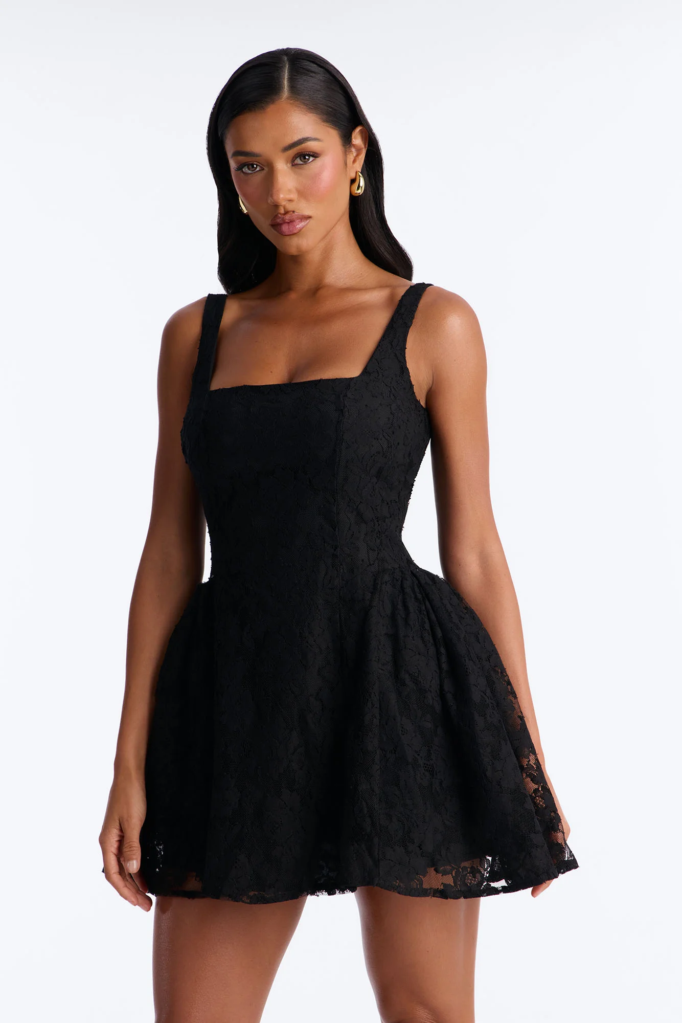 Little Miss Perfect Lace Micro Mini Dress - Black - Image 2