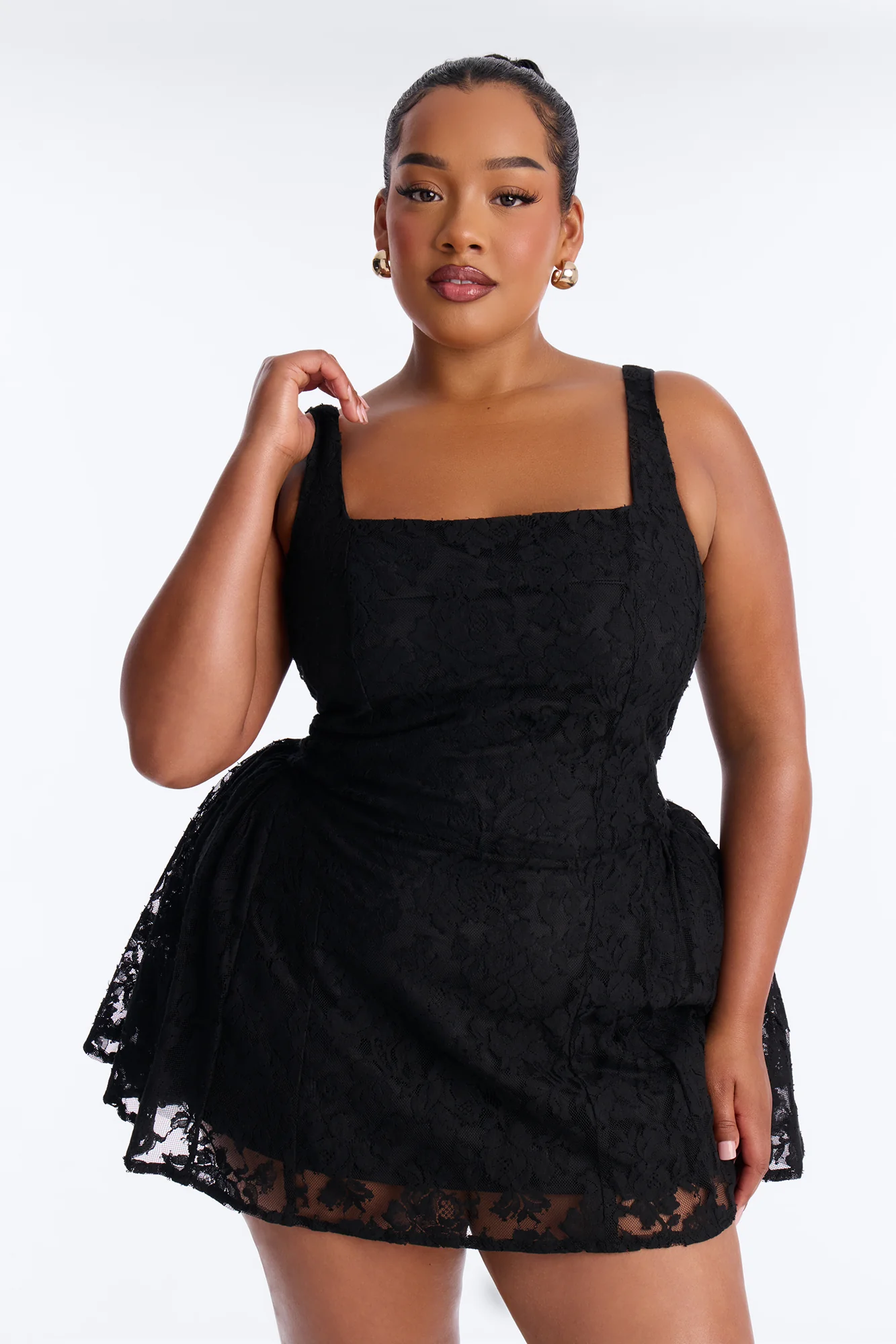 Little Miss Perfect Lace Micro Mini Dress - Black - Image 6