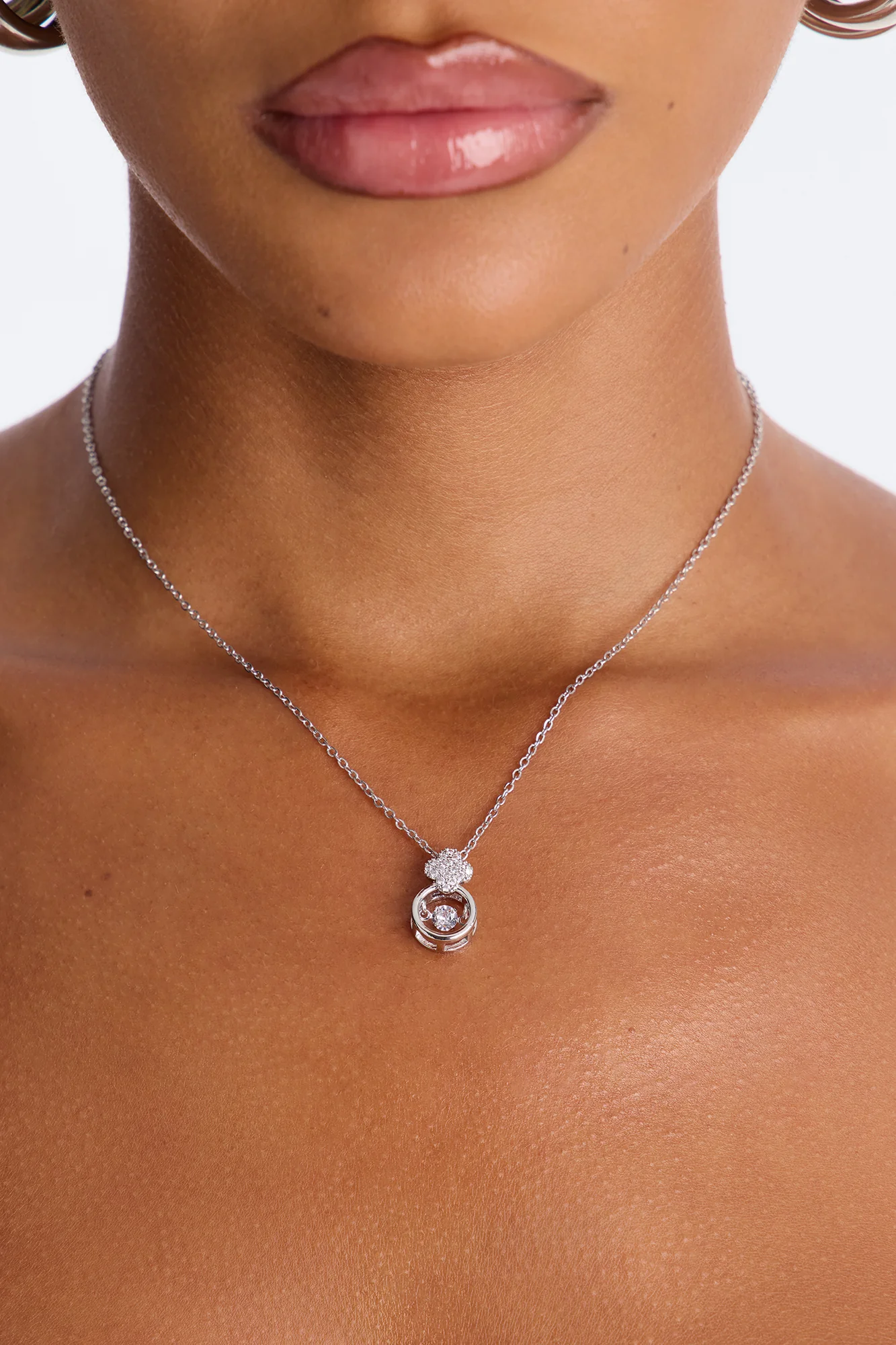 Little Sparkle Clover Necklace - Silver