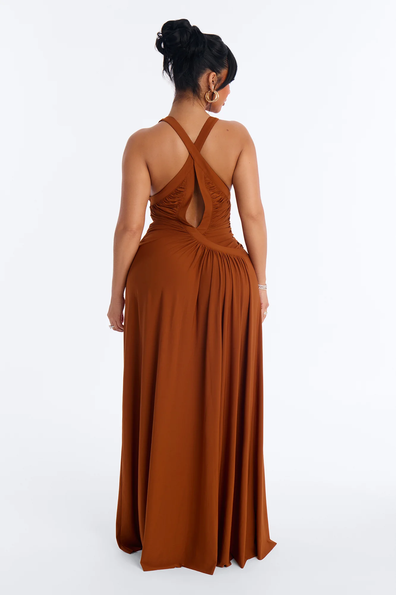Liv Plunge Maxi Dress - Rust - Image 4