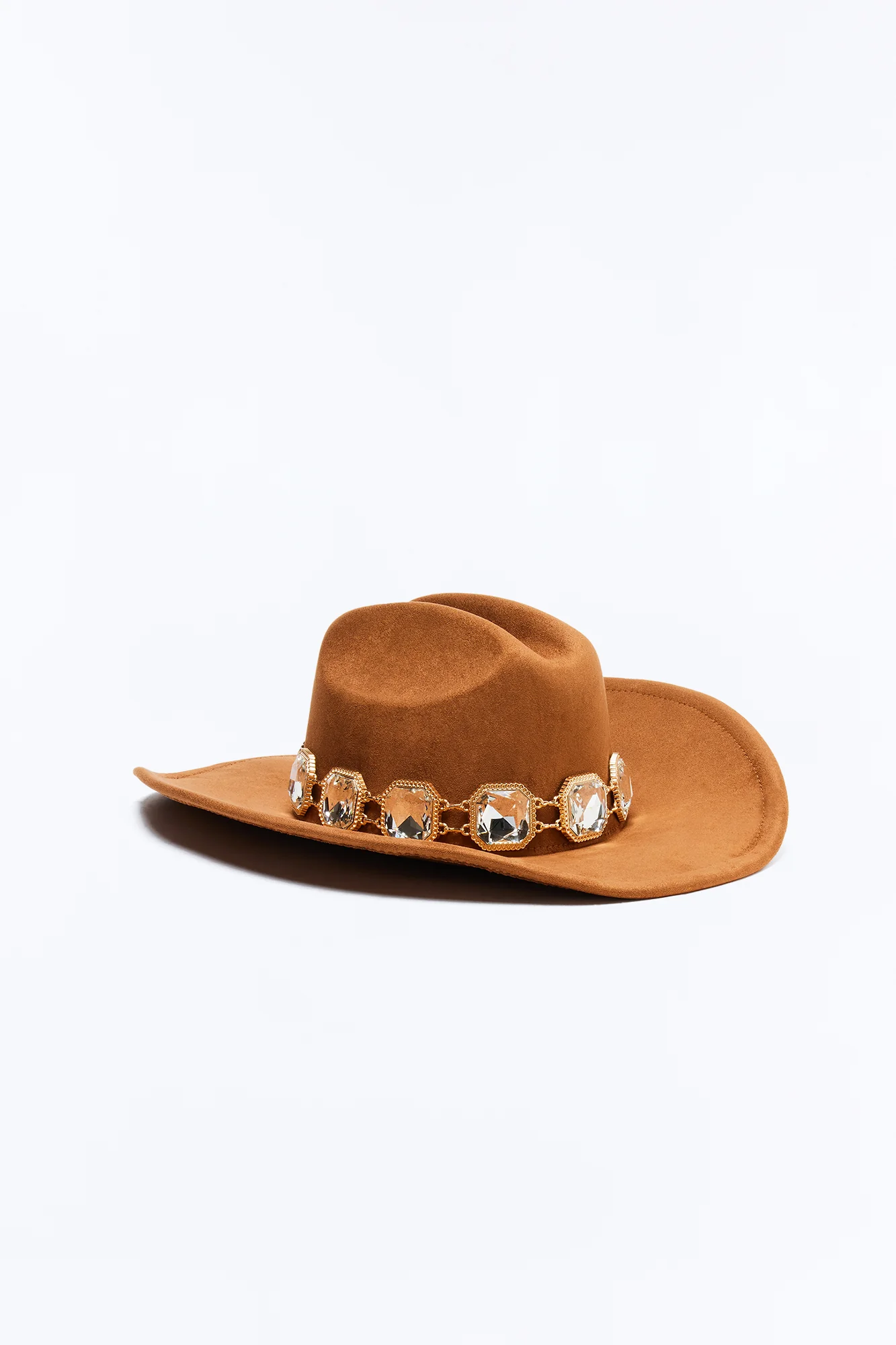 Livin' It Up Faux Suede Cowboy Hat - Cognac - Image 3