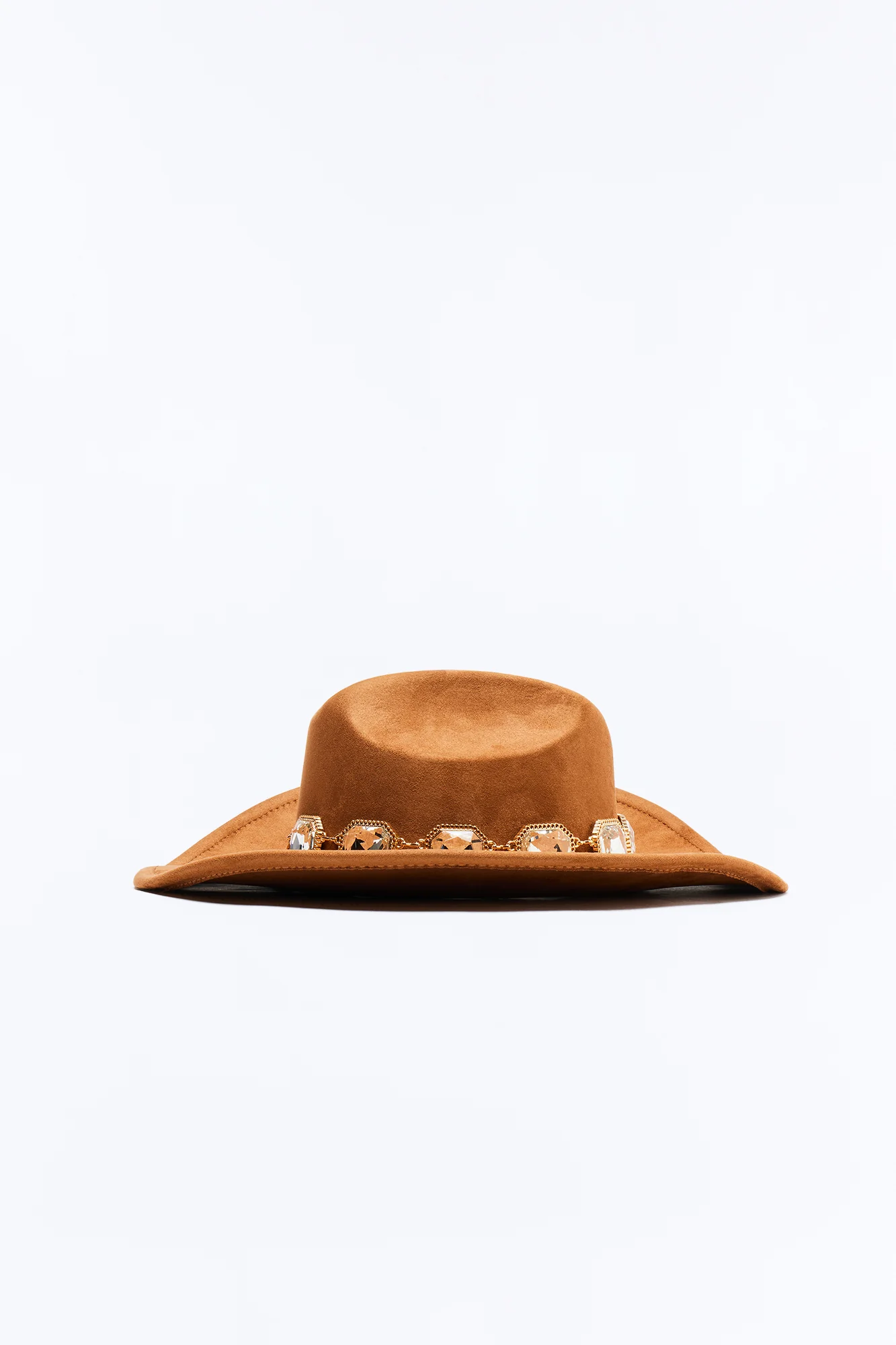 Livin' It Up Faux Suede Cowboy Hat - Cognac - Image 4