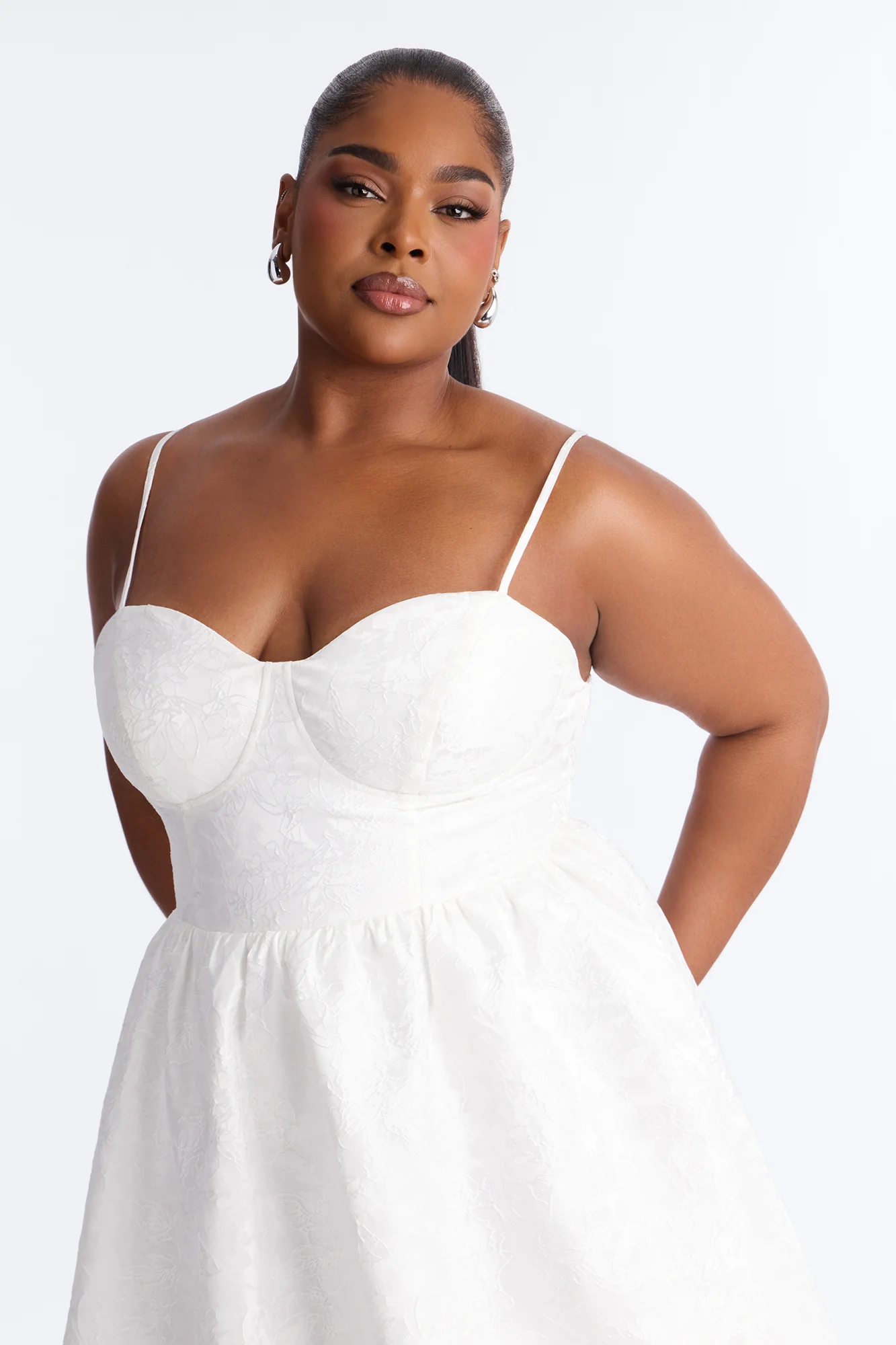 Living A Fairytale Jacquard Midi Dress - White - Image 6