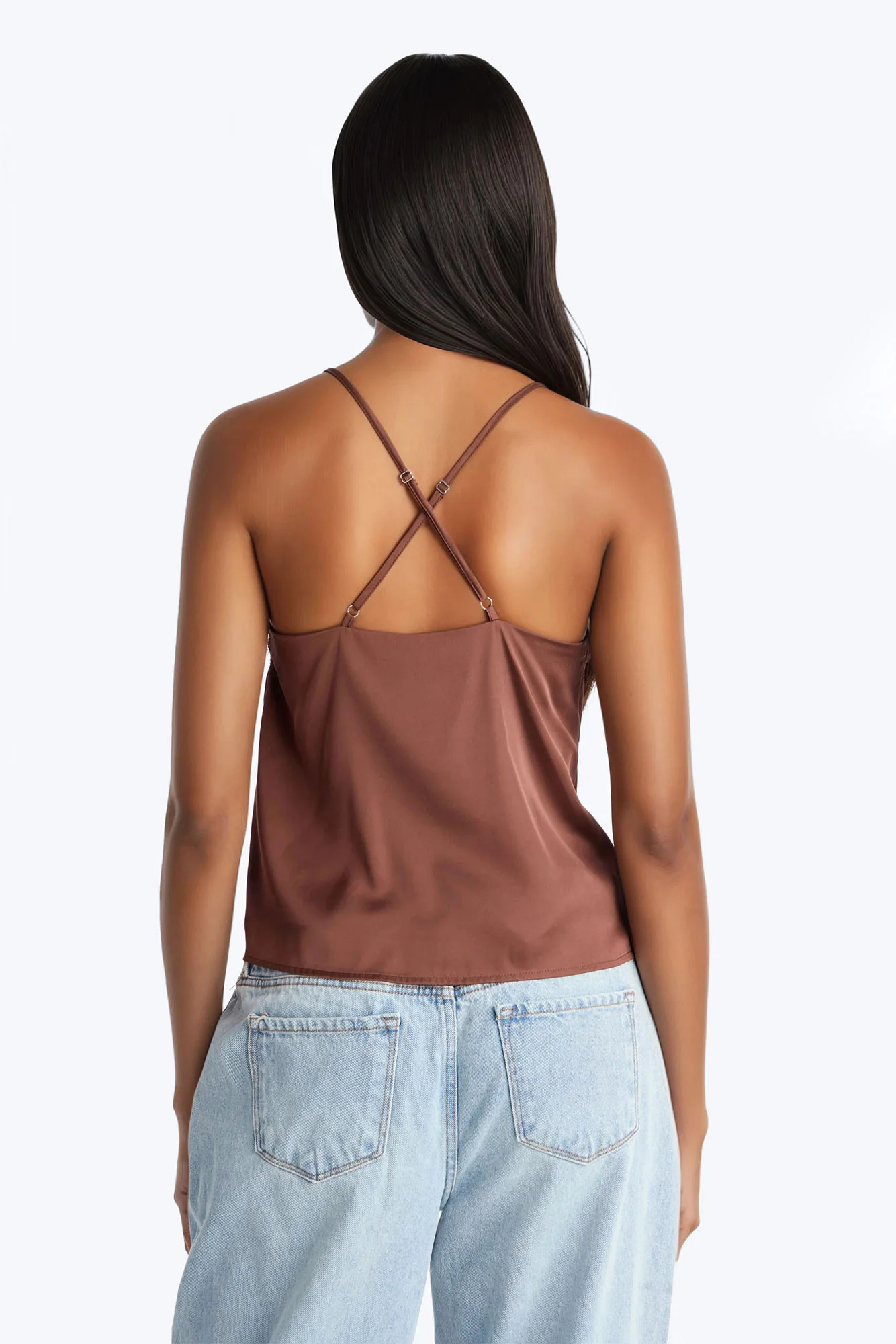 Living In Lace Cami Top - Chocolate - Image 4