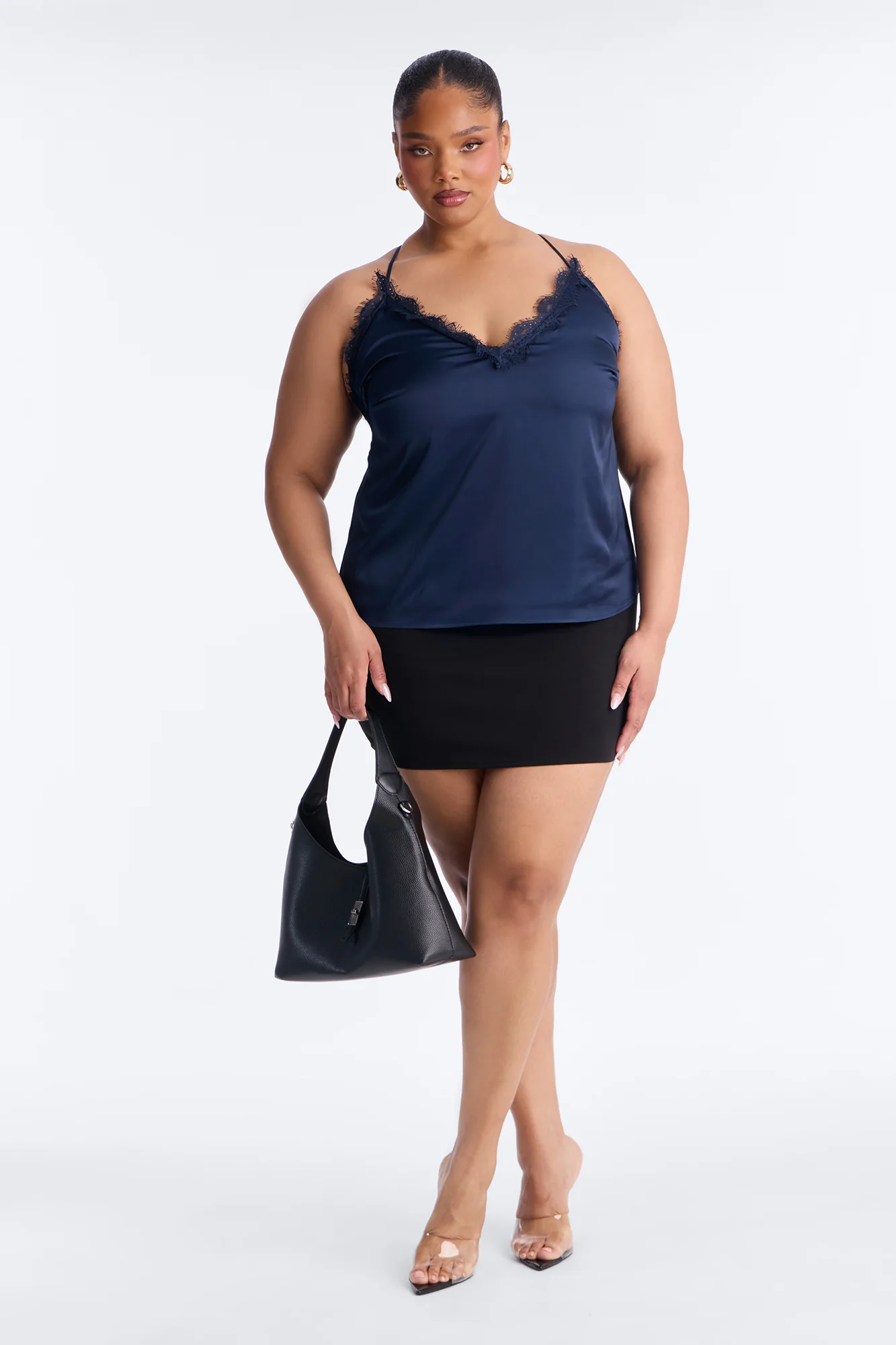 Living In Lace Cami Top - Navy - Image 6