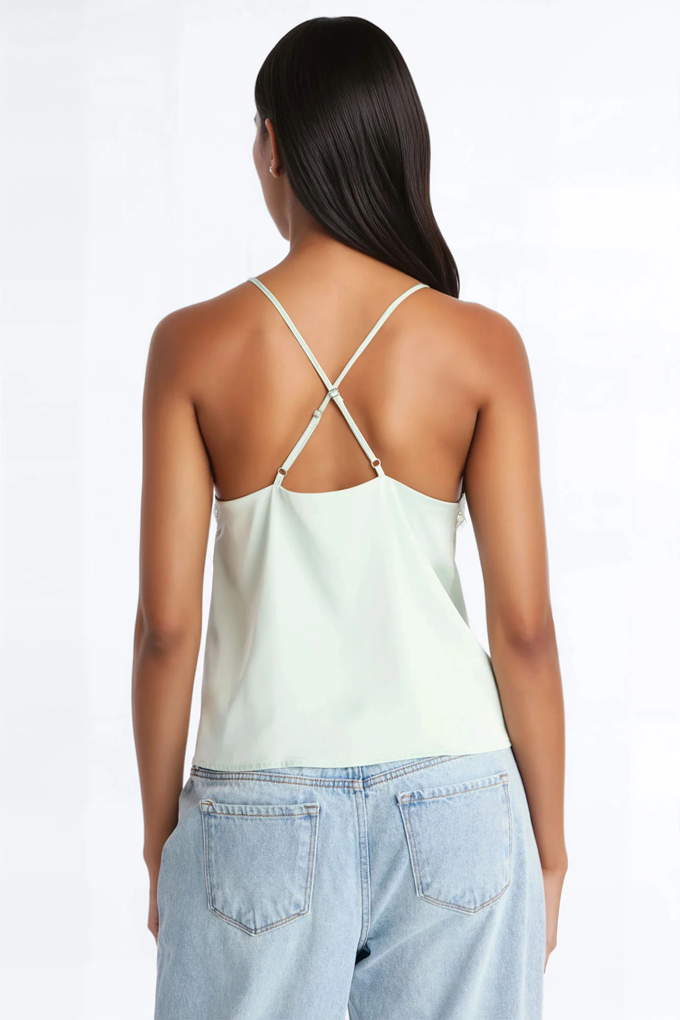 Living In Lace Cami Top - Sage - Image 4