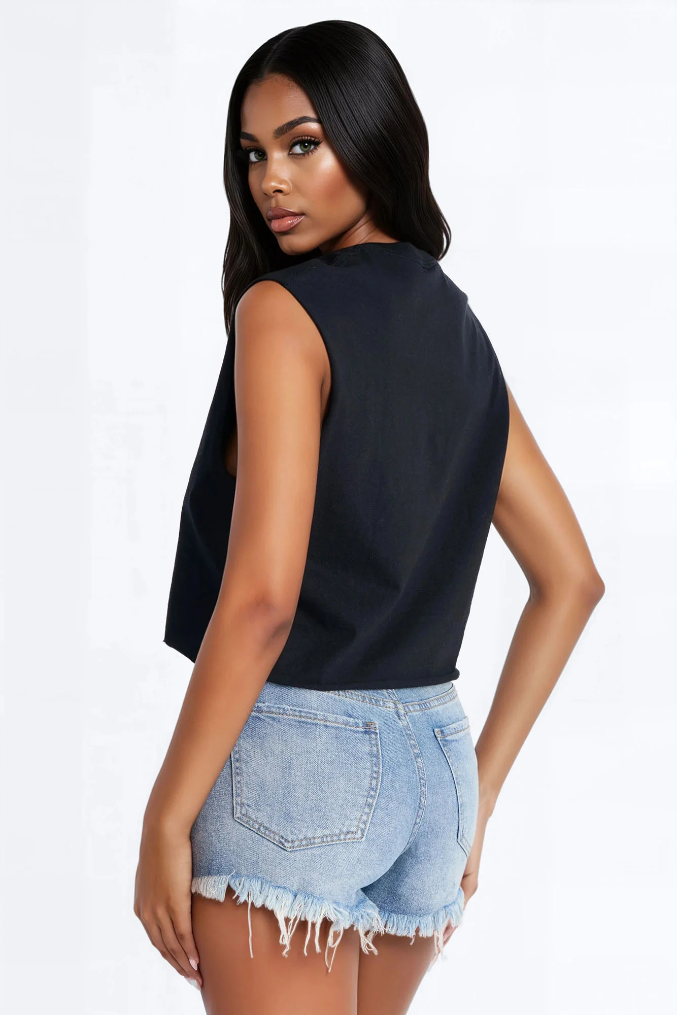 Lock It Up Chain Muscle Tee - Black - Image 4