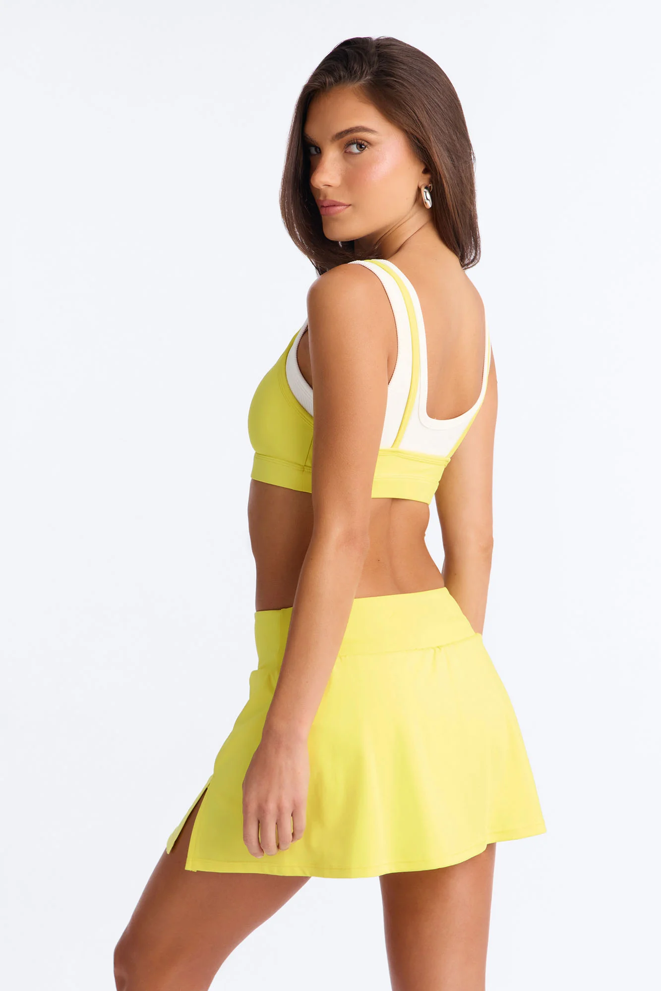 Lola Active Layered Sports Bra Skirt Set - Yellow - Image 4