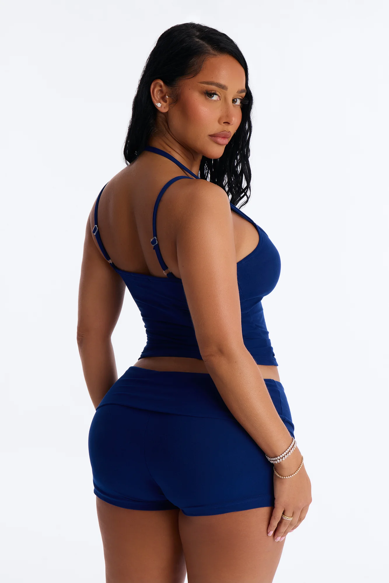 Lonely Night PJ Short Set - Navy - Image 3
