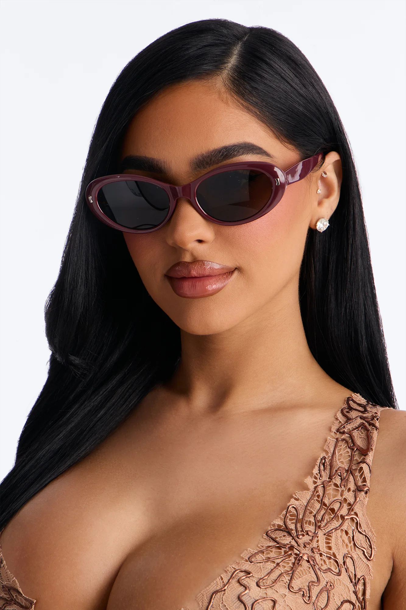 Looking Like A Lady Sunglasses - Burgundy