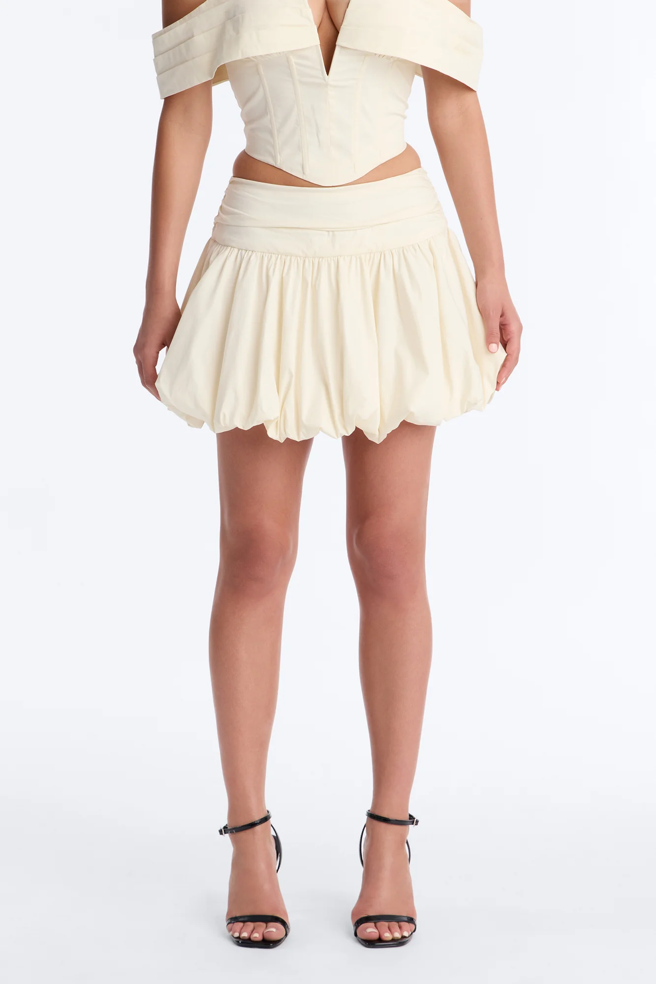 Lori Cutie Poplin Micro Mini Skirt - Off White - Image 2