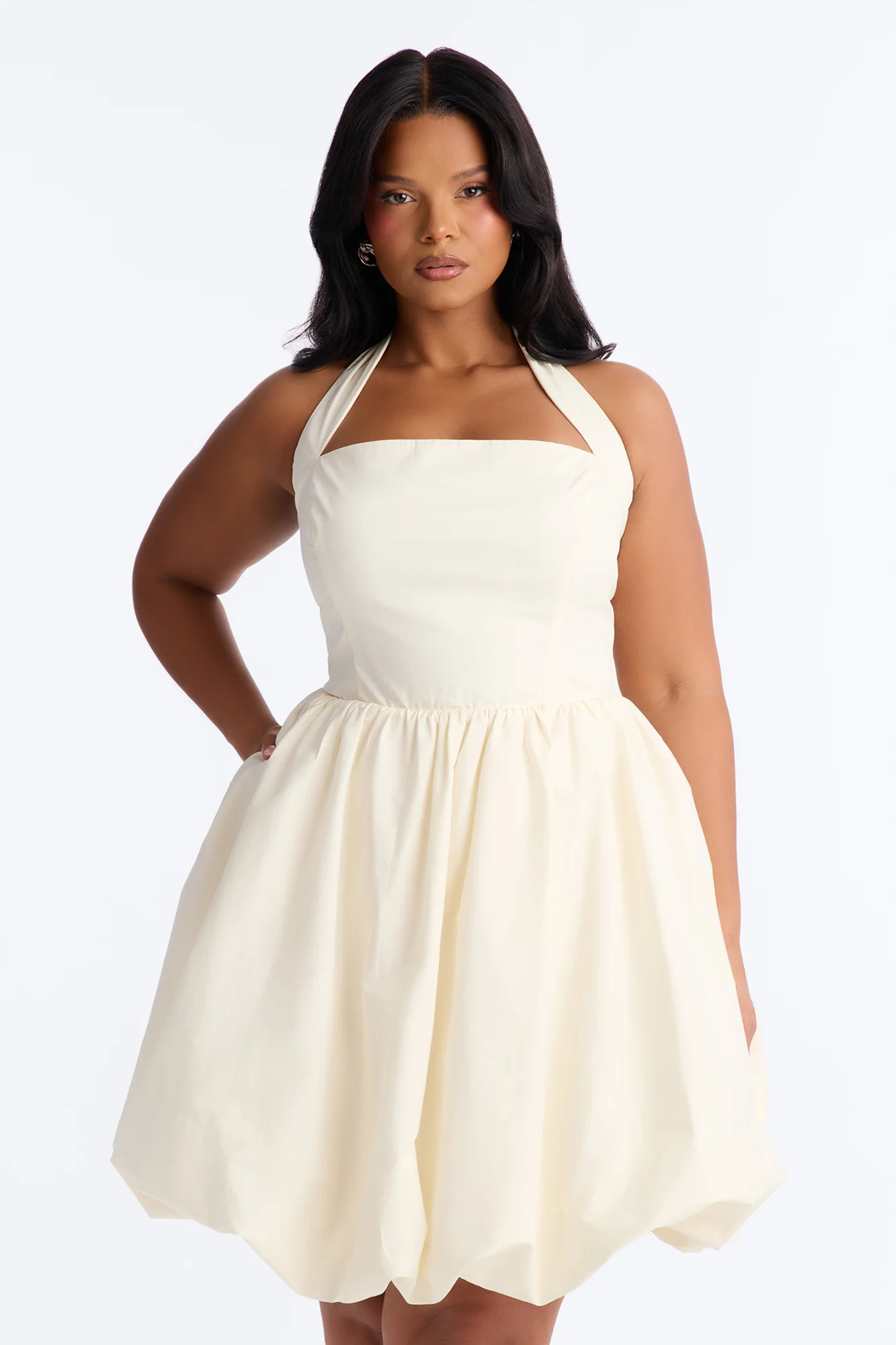 Lori Cutie Poplin Midi Dress - Off White - Image 6