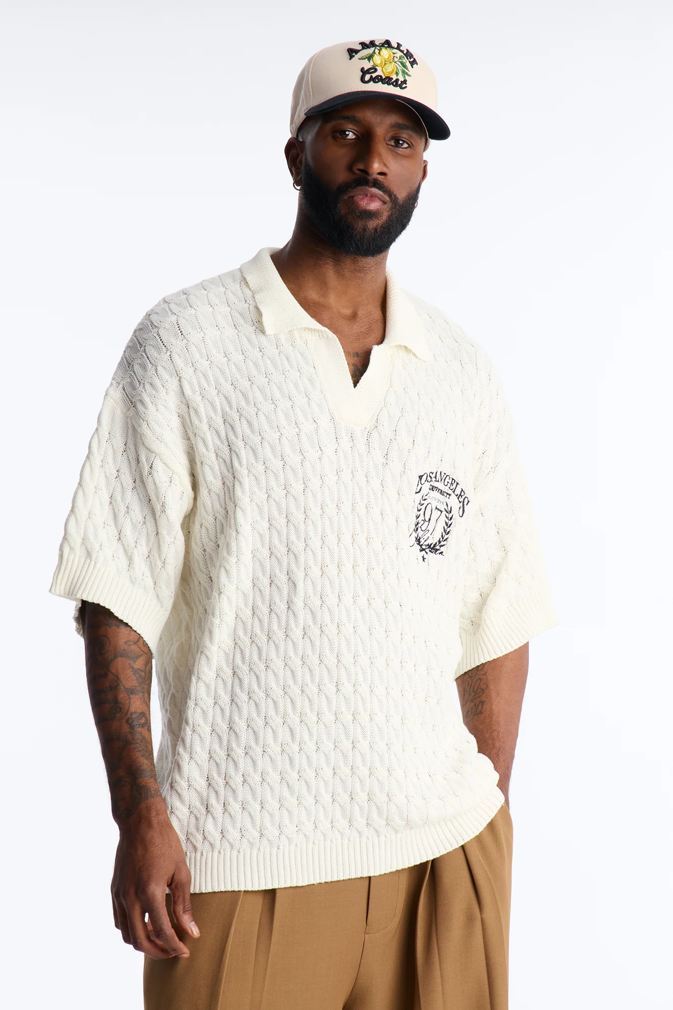 Los Angeles 97 Short Sleeve Knit Johnny Polo - Off White