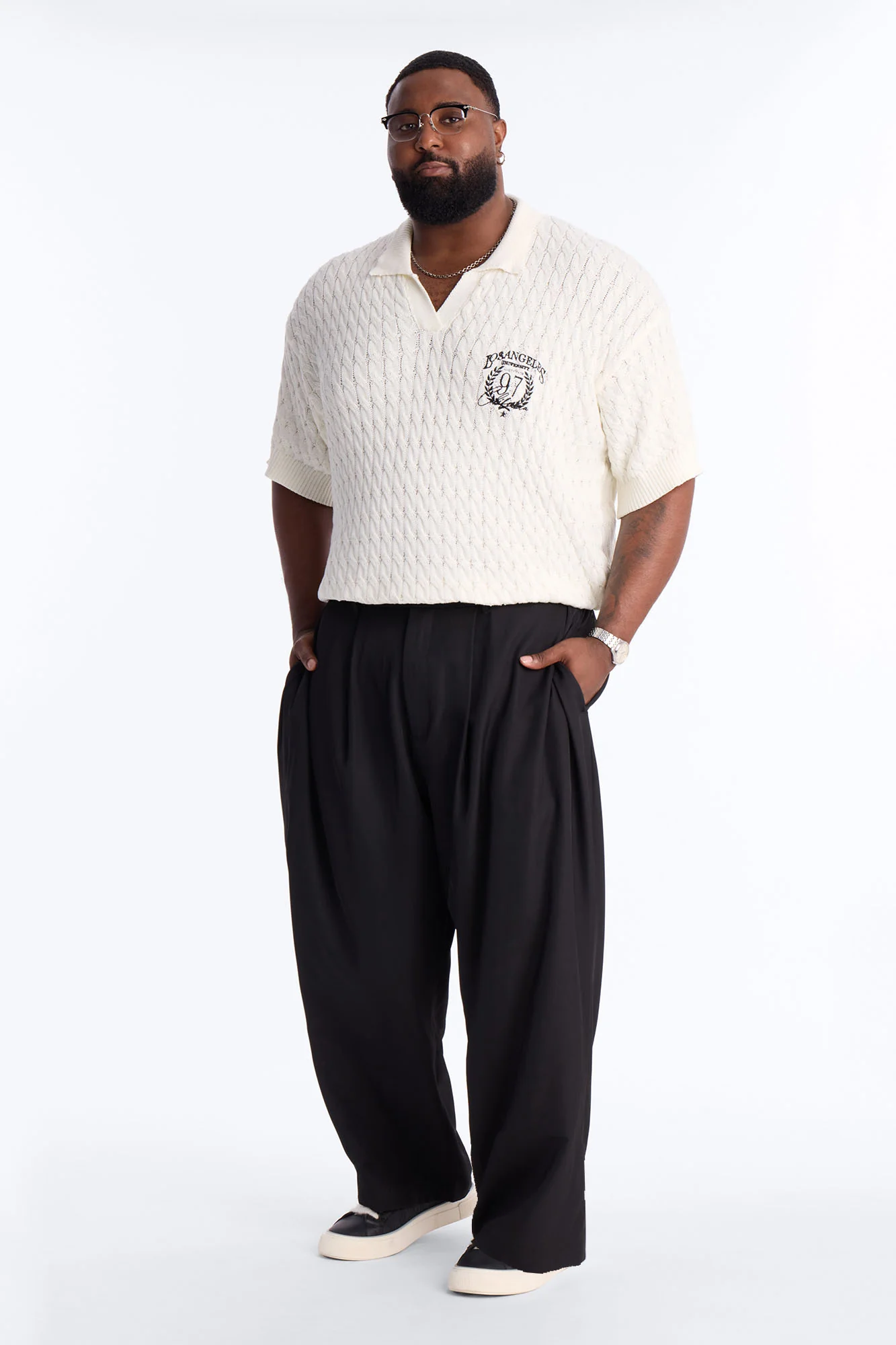 Los Angeles 97 Short Sleeve Knit Johnny Polo - Off White - Image 6
