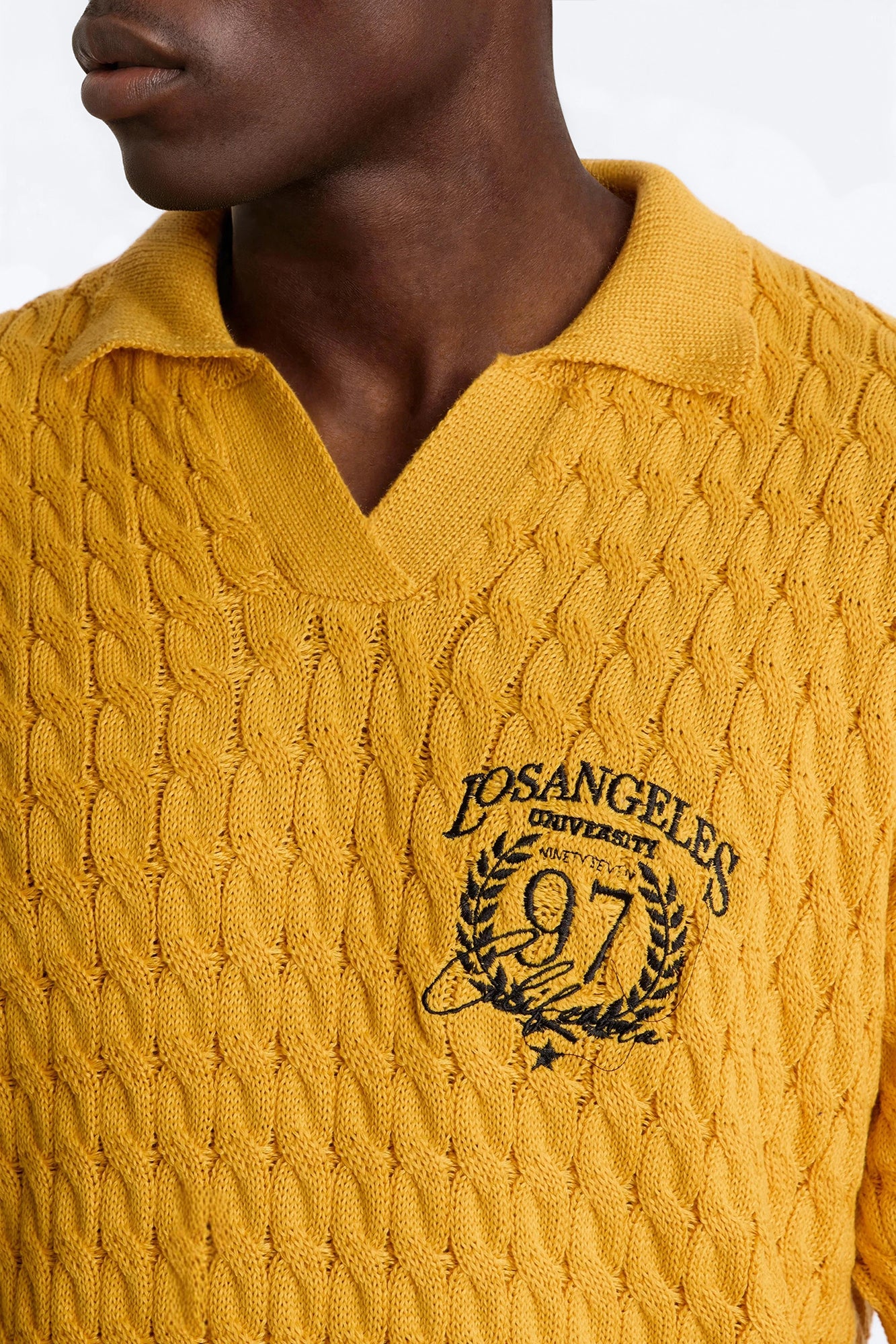 Los Angeles 97 Short Sleeve Knit Johnny Polo - Rust - Image 3