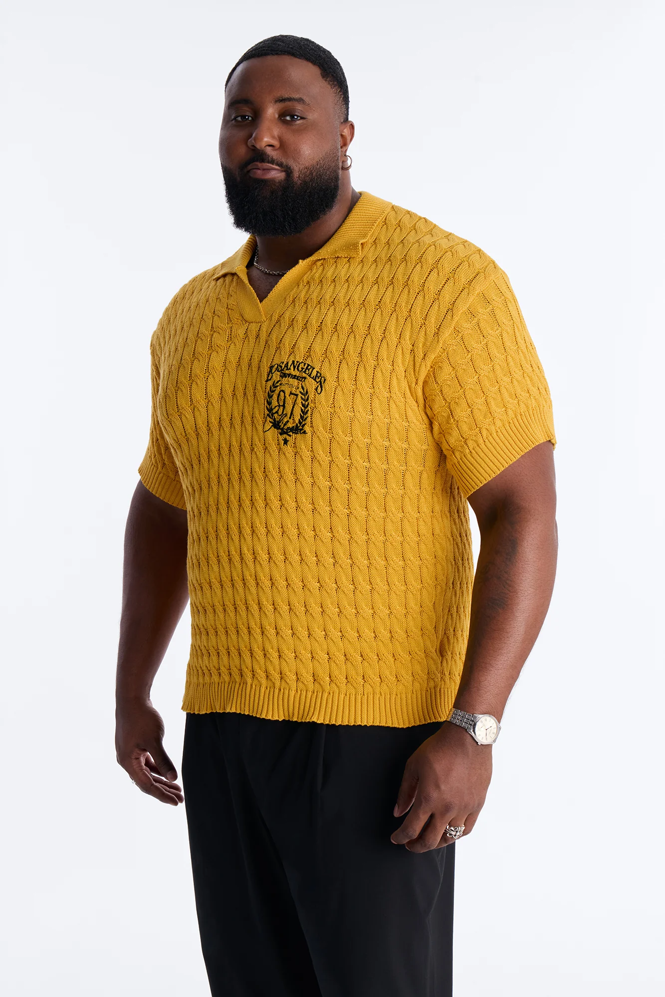 Los Angeles 97 Short Sleeve Knit Johnny Polo - Rust - Image 5
