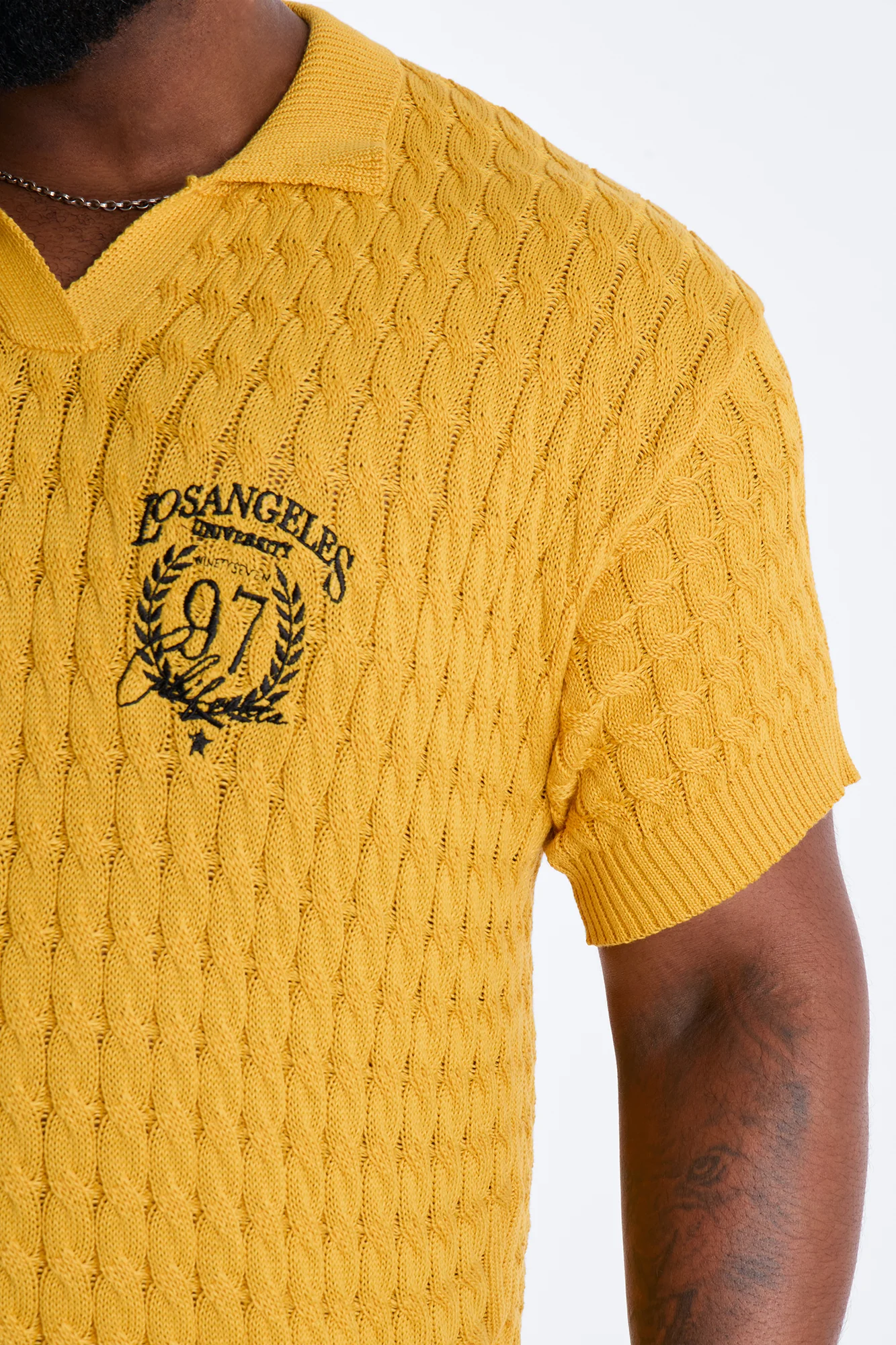 Los Angeles 97 Short Sleeve Knit Johnny Polo - Rust - Image 7