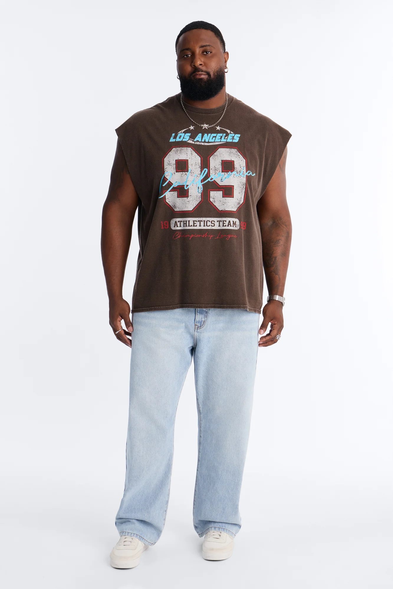 Los Angeles 99 Muscle Tee - Brown - Image 6