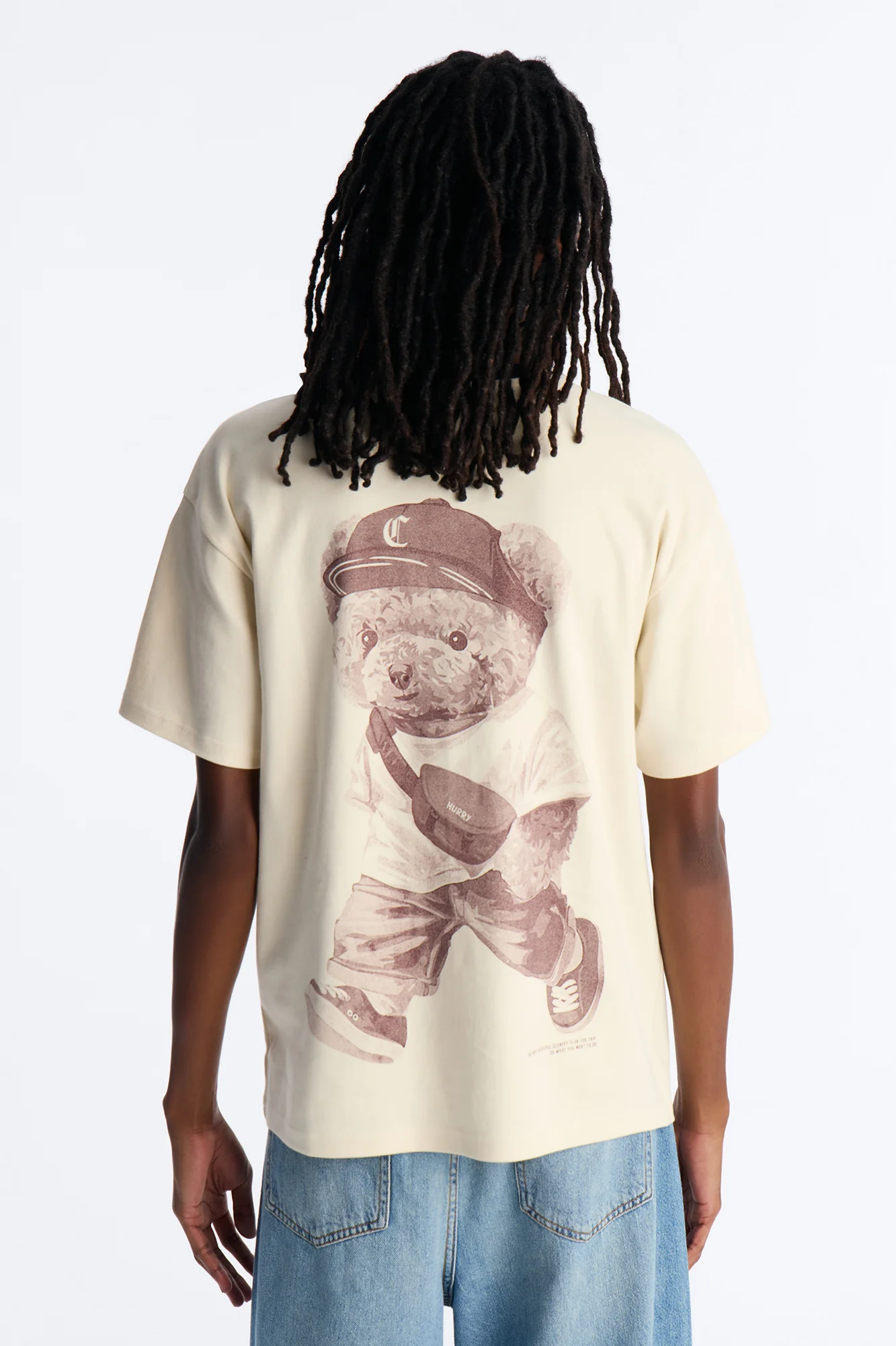 Los Angeles Bear Short Sleeve Ringer Tee - White - Image 4