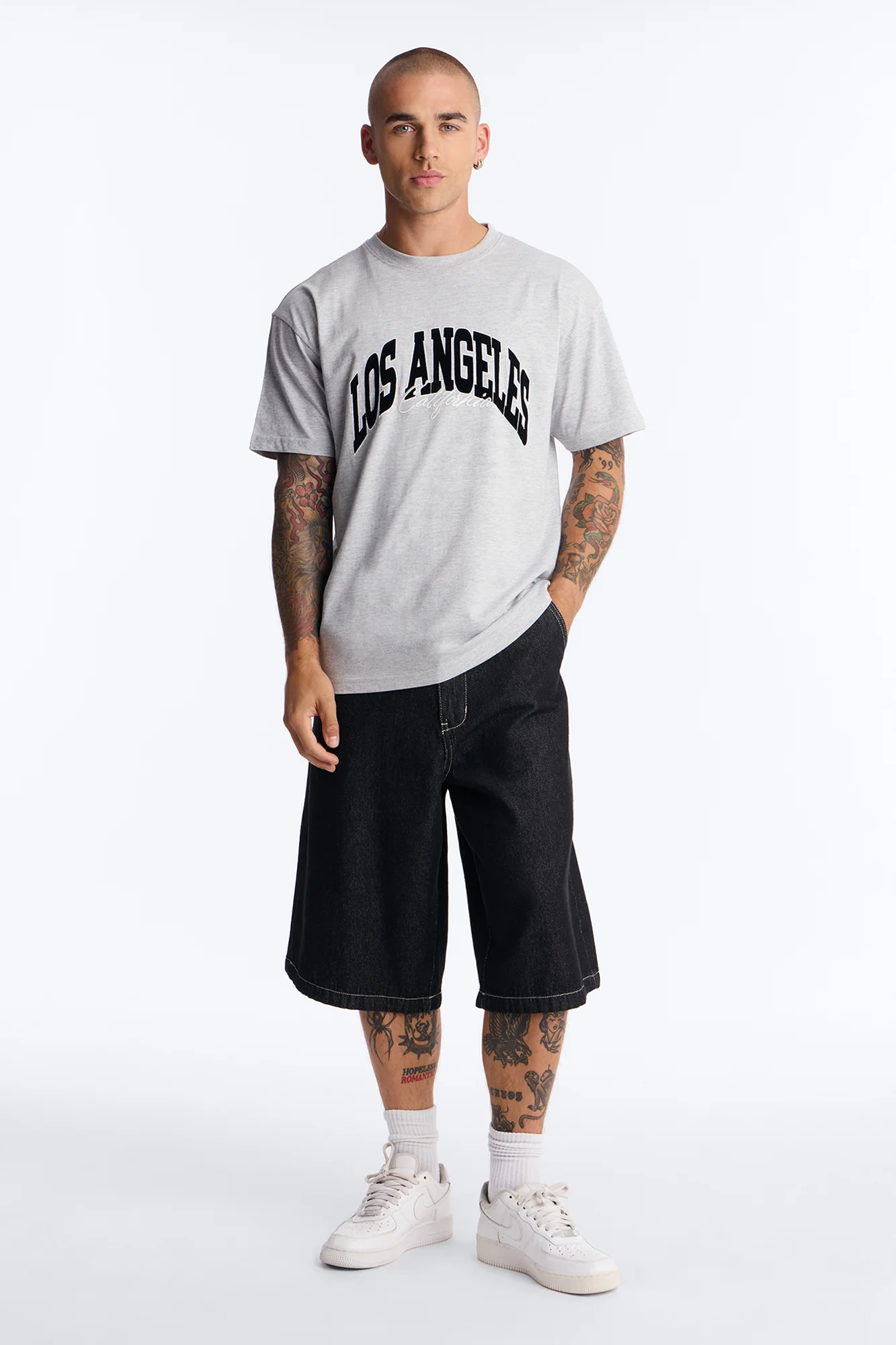 Los Angeles Flocking Short Sleeve Tee - Grey - Image 2