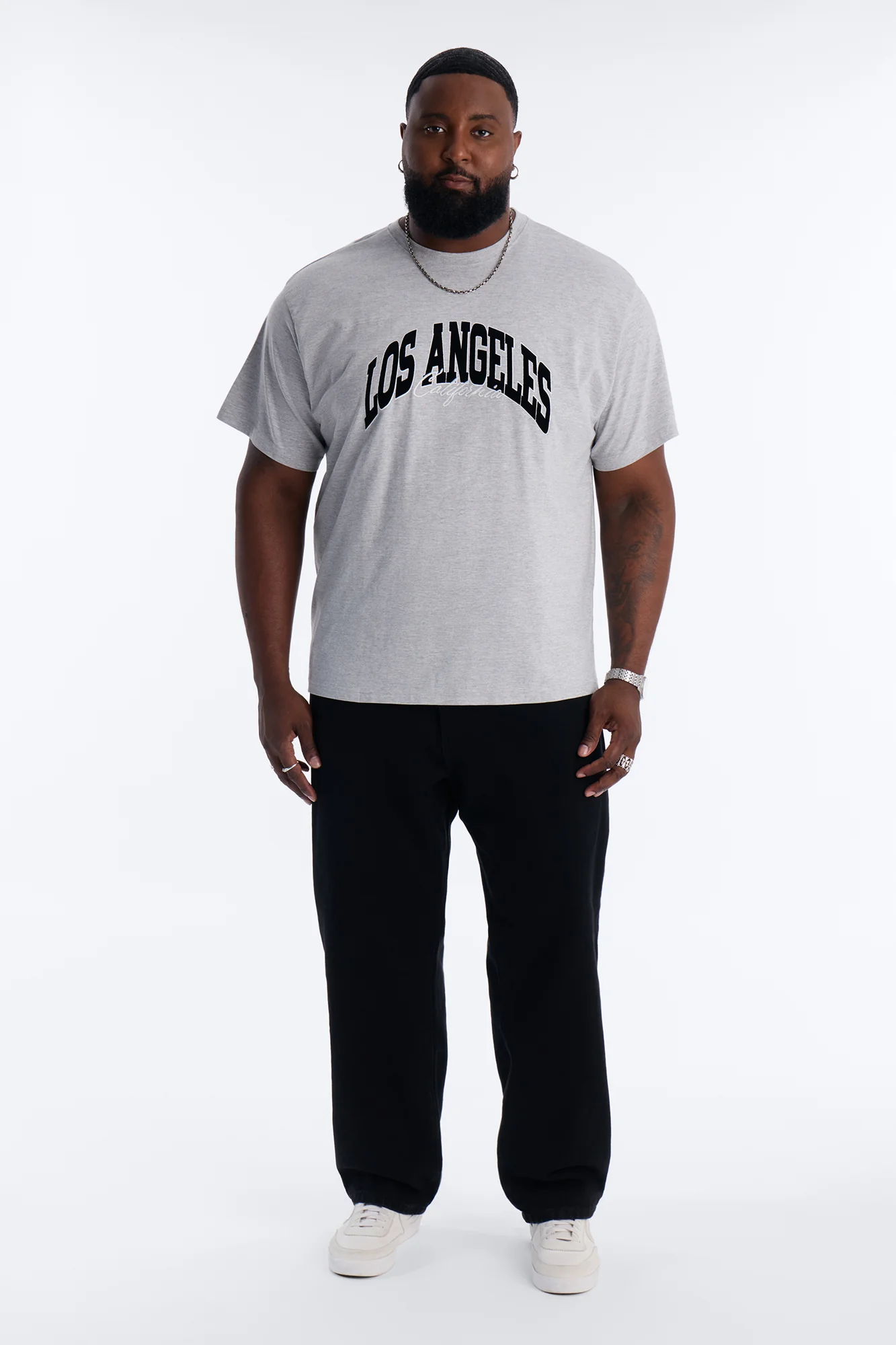 Los Angeles Flocking Short Sleeve Tee - Grey - Image 6