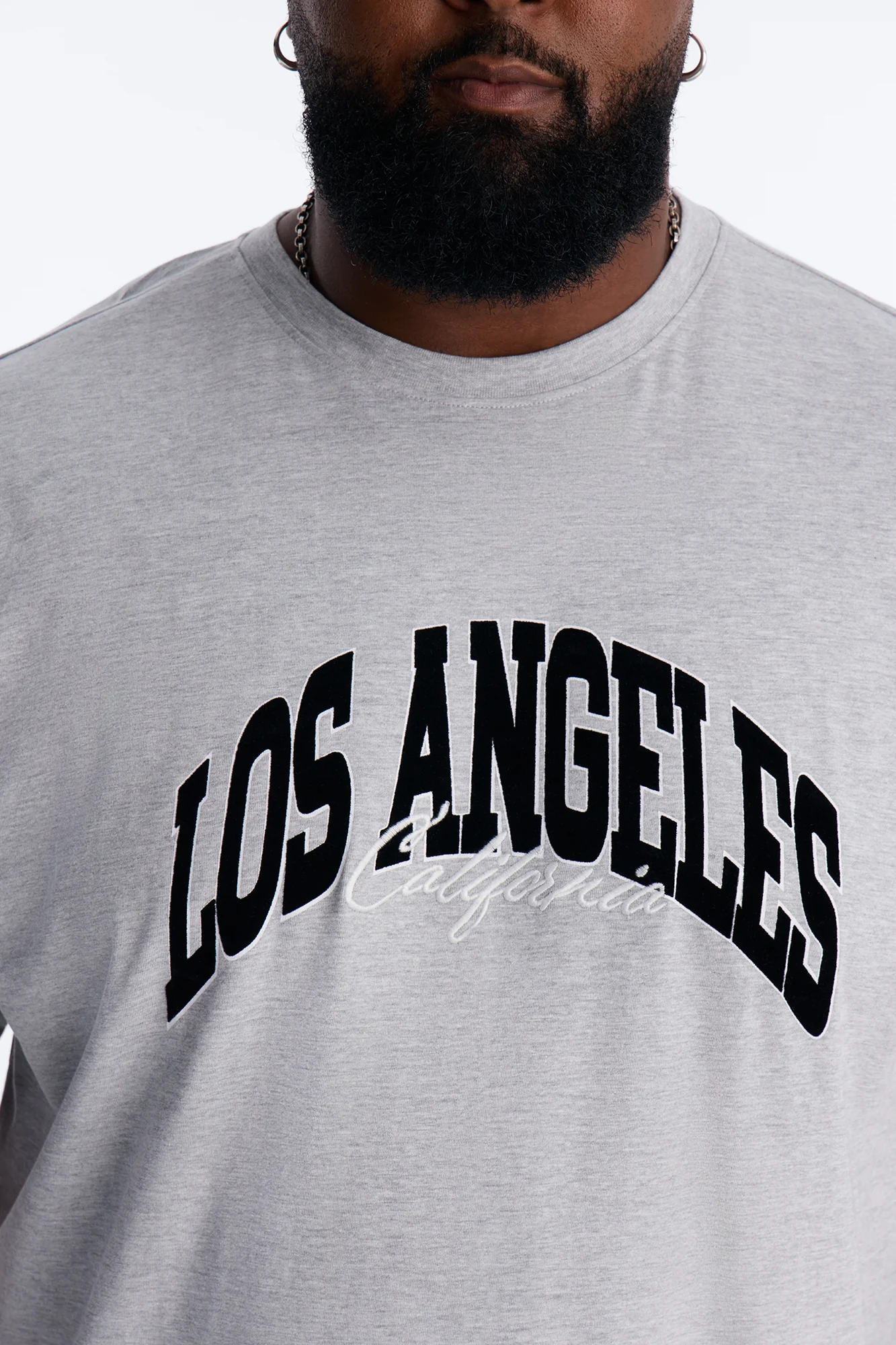 Los Angeles Flocking Short Sleeve Tee - Grey - Image 7