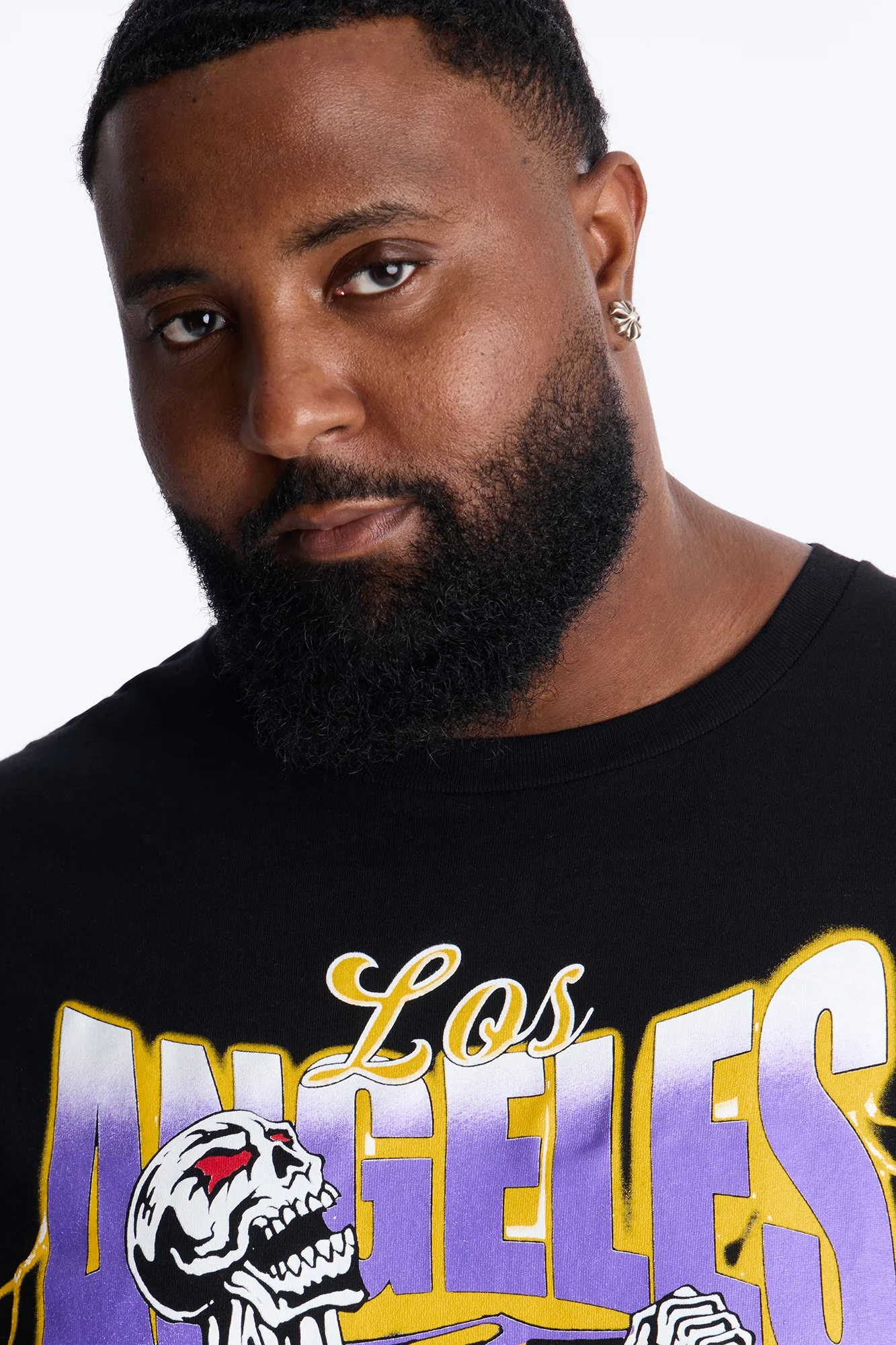Los Angeles Skullers Oversized Short Sleeve Tee - Black - Image 6