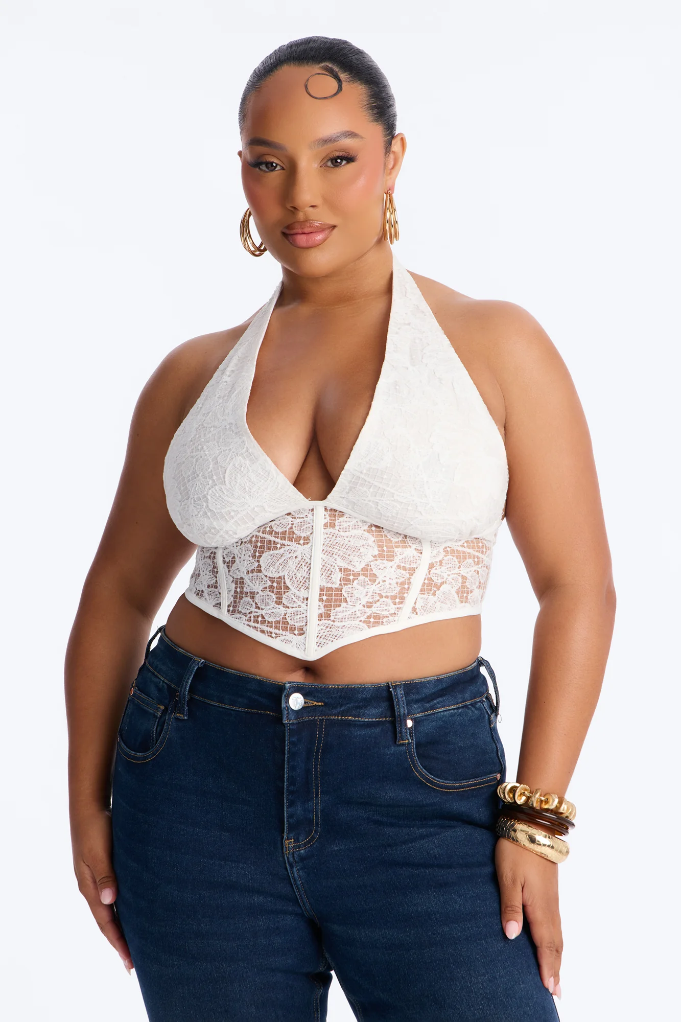 Lost In The City Lace Corset - White - Image 5
