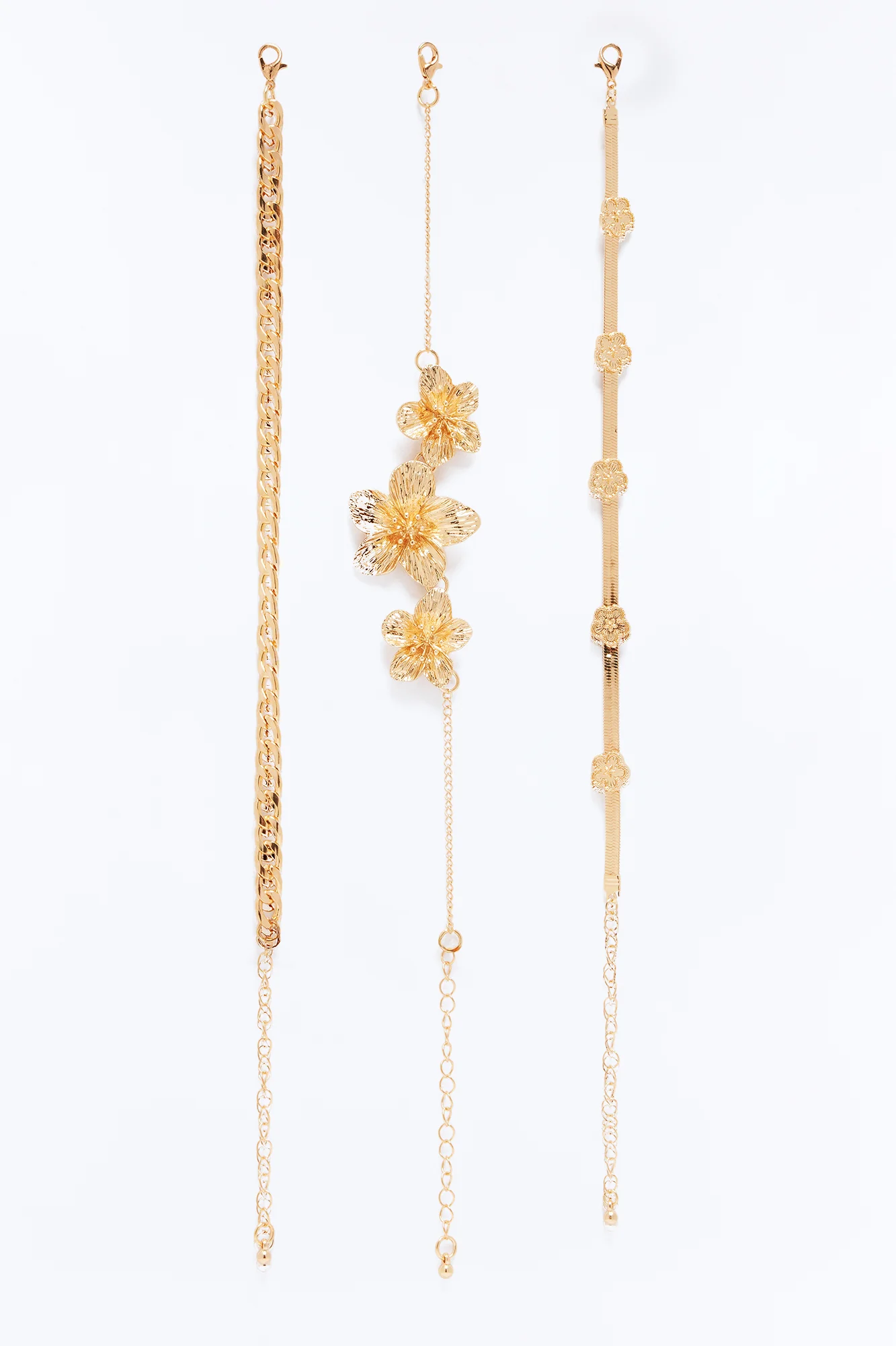 Lost In The Islands 3 Piece Anklet Set - Gold - Image 2