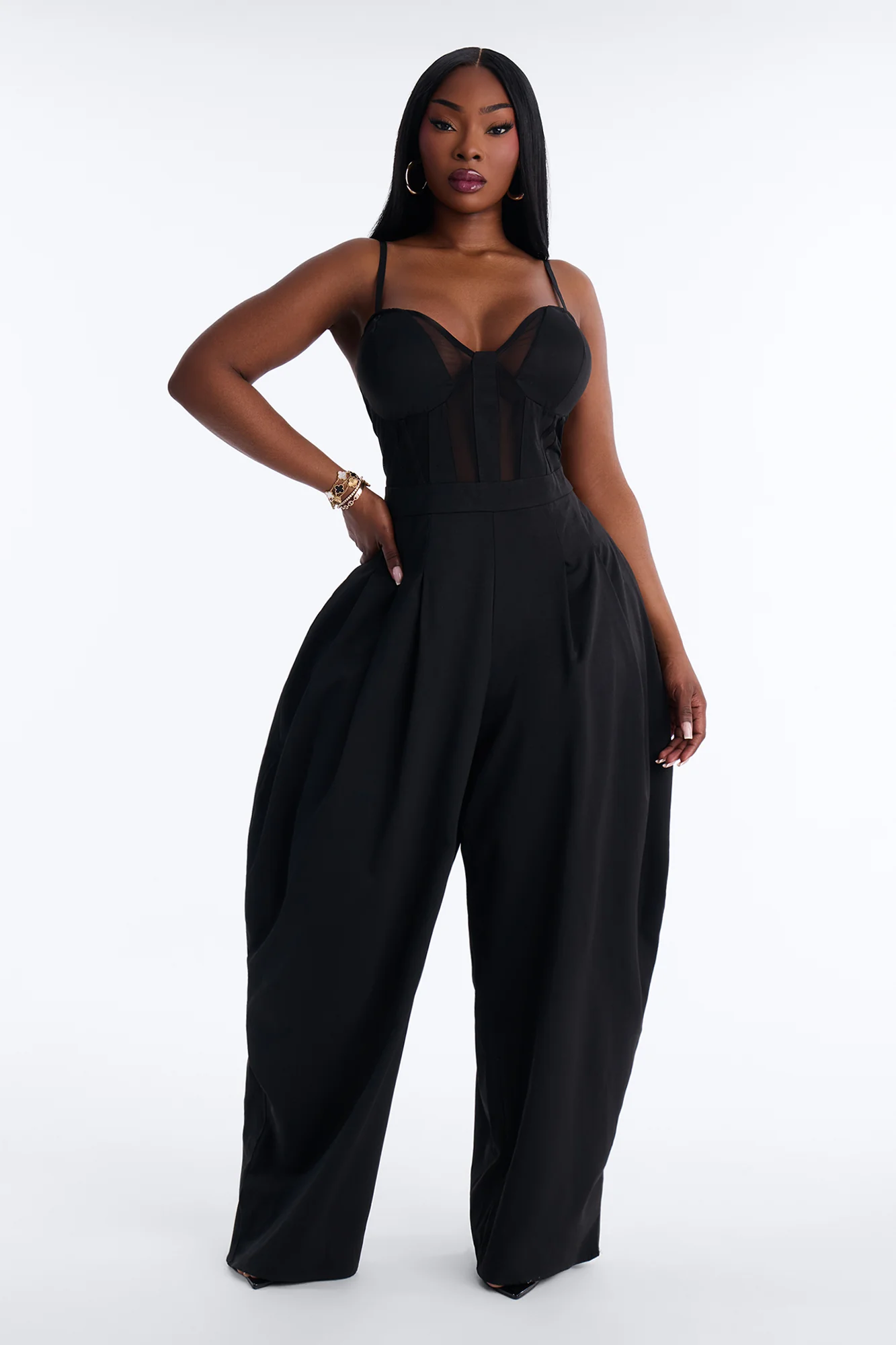 Loud Moves Barrel Leg Jumpsuit - Black - Image 5