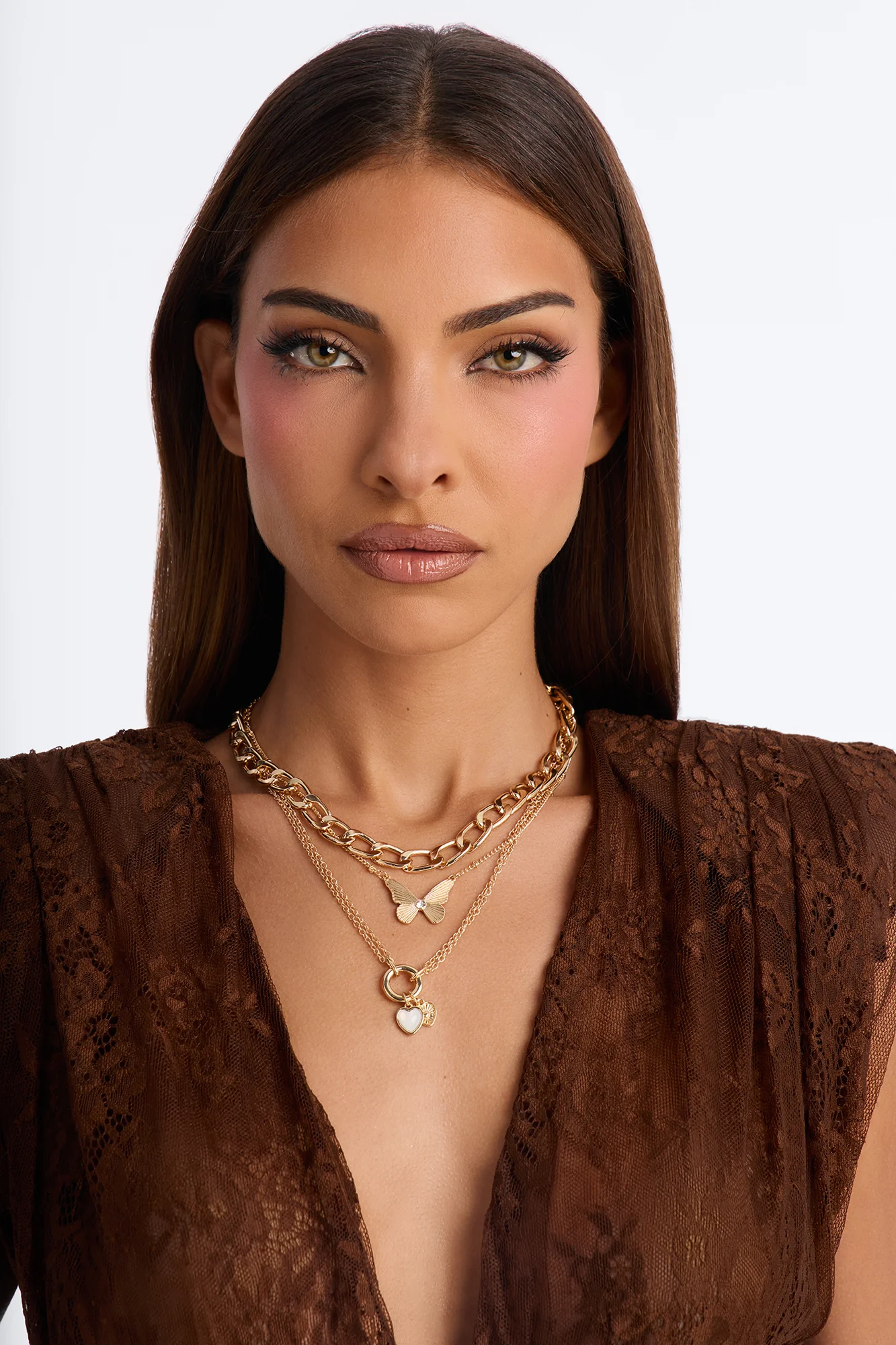 Love Is In The Air Butterfly Layered Necklace - Gold - Image 2