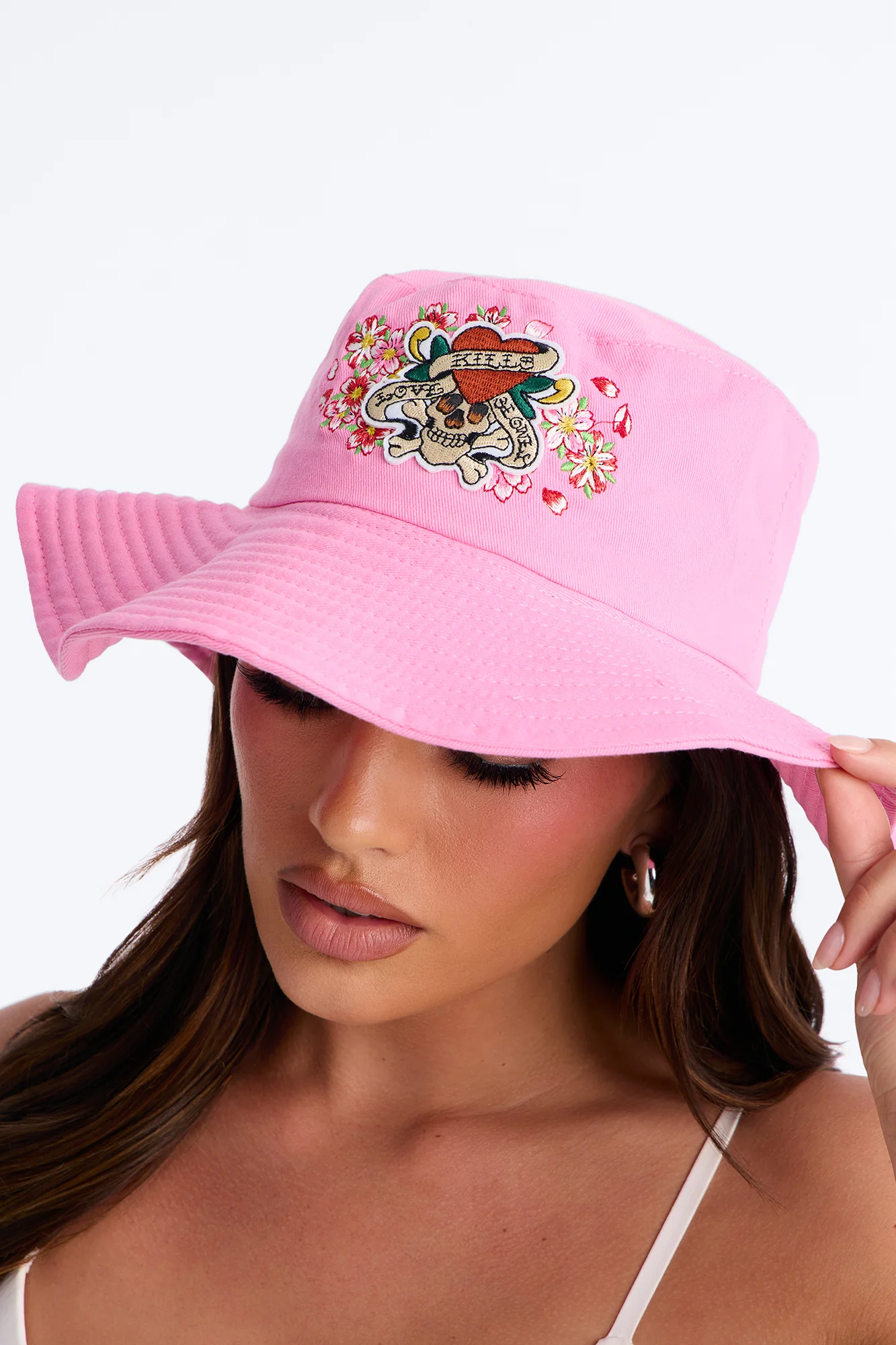 Love Kills Ed Hardy Bucket Hat - Pink/combo