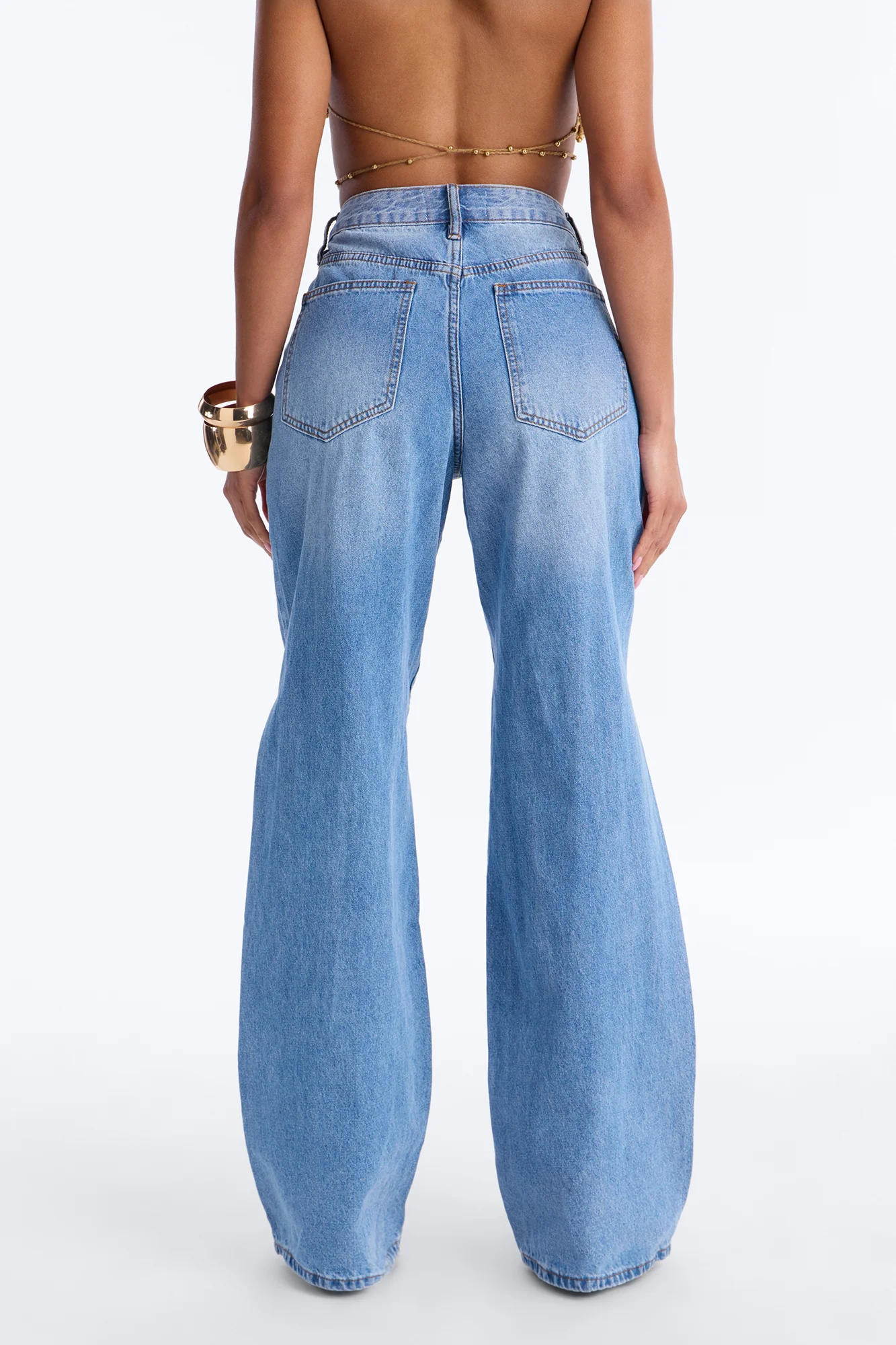 Love Lockdown Ripped Wide Leg Jeans - Medium Wash - Image 4