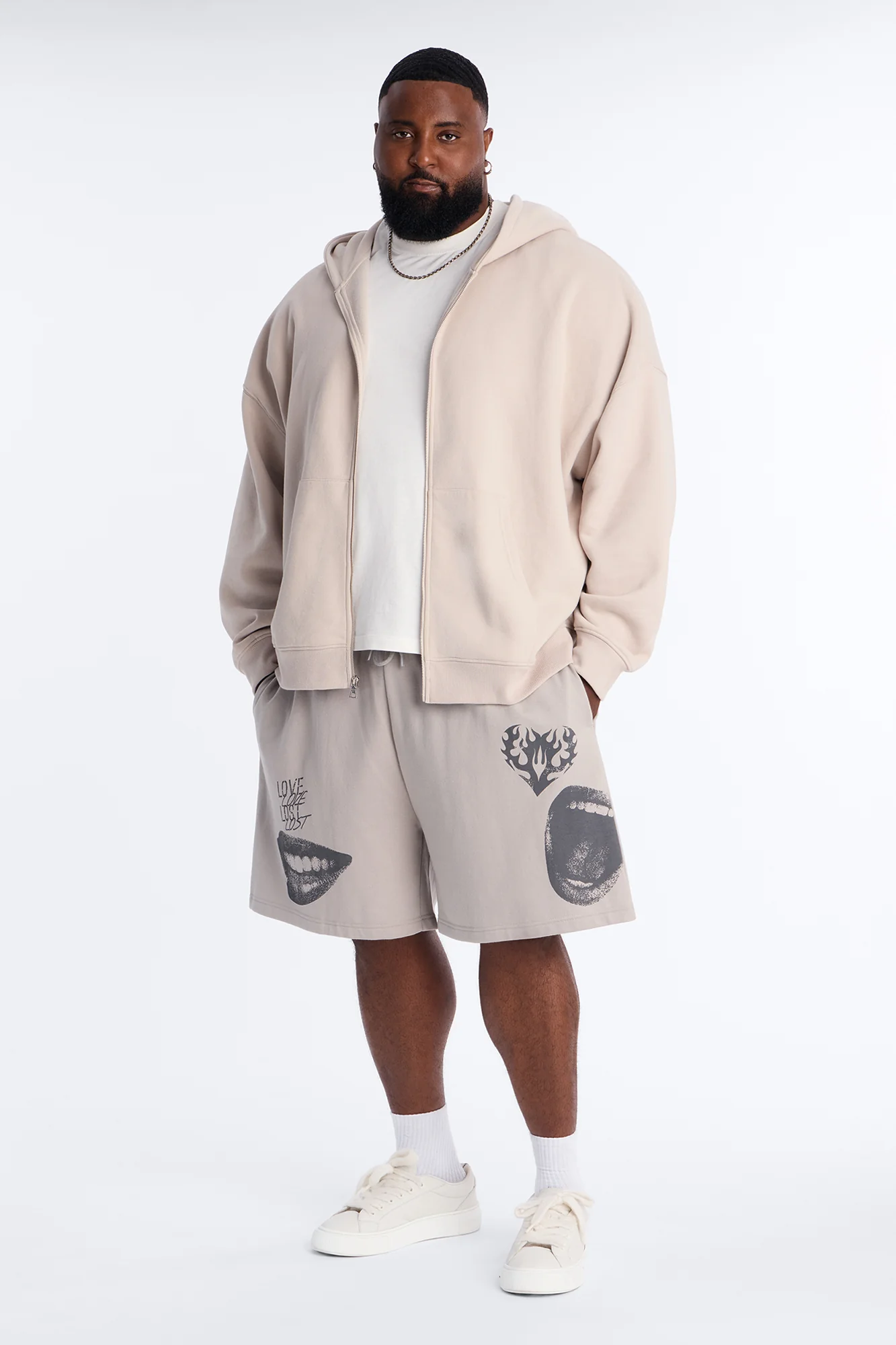 Love Lost Sweatshorts - Grey - Image 7