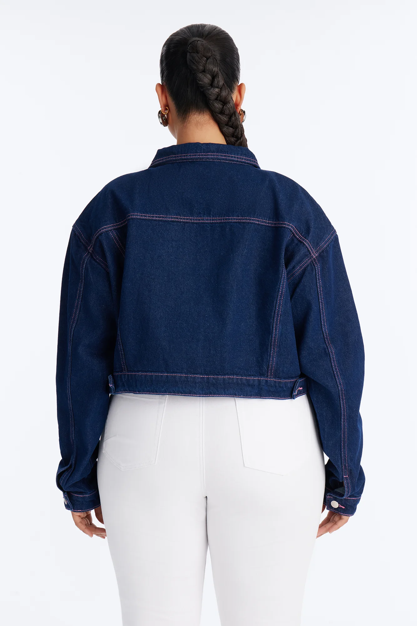 Love You Always Denim Trucker Jacket - Dark Wash - Image 7