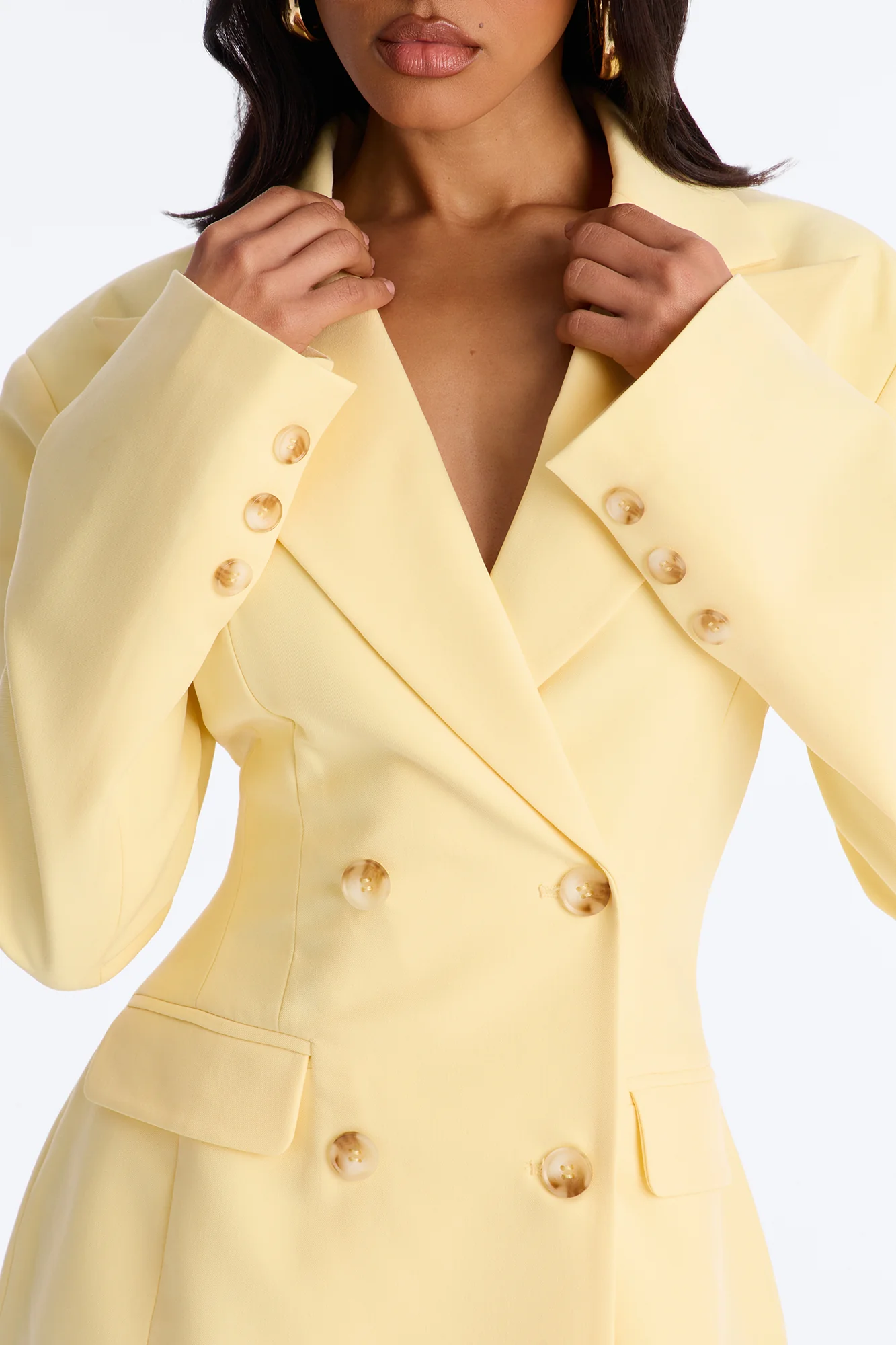 Love You Lots Blazer Mini Dress - Yellow - Image 3