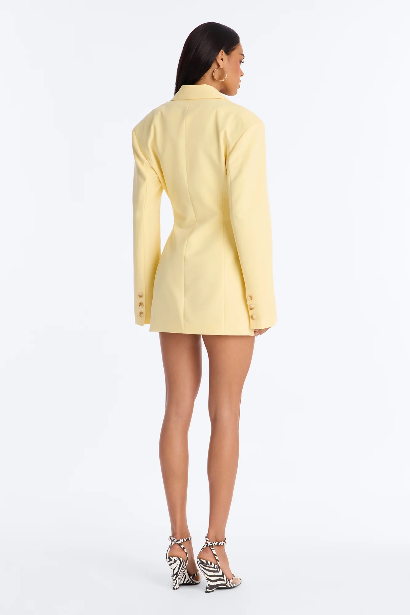 Love You Lots Blazer Mini Dress - Yellow - Image 4