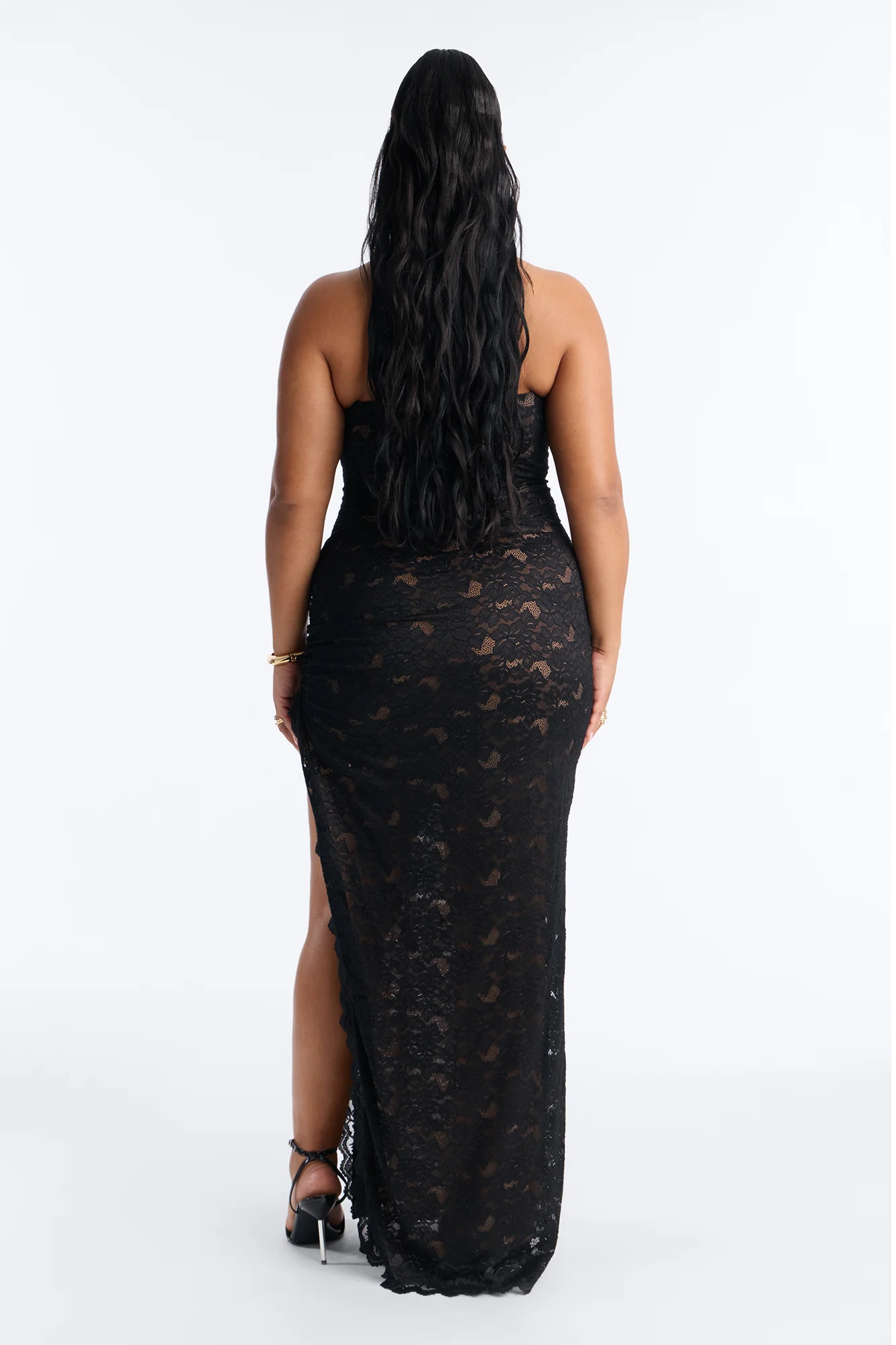Lovely In Lace Maxi Dress - Black - Image 8