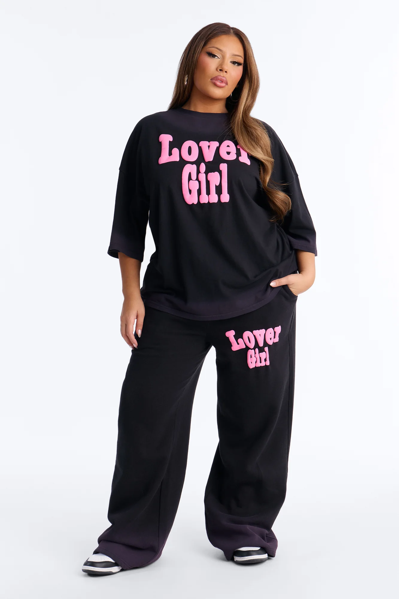Lover Girl Fleece Sweatsuit Set - Black - Image 5