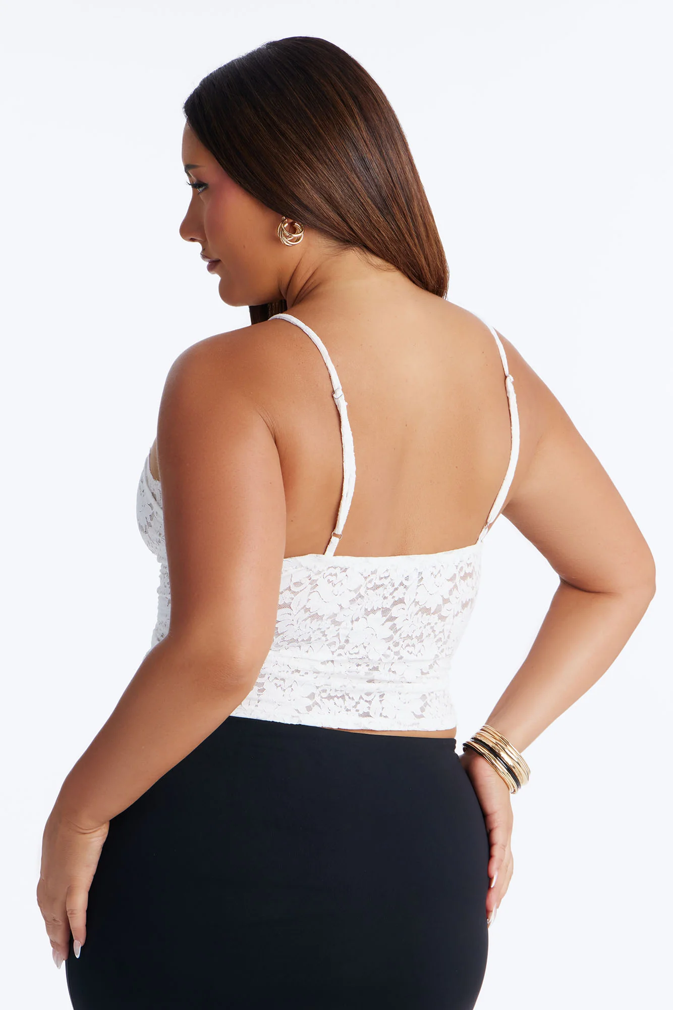 Lover Girl Sheer Lace Halter Top - White - Image 7
