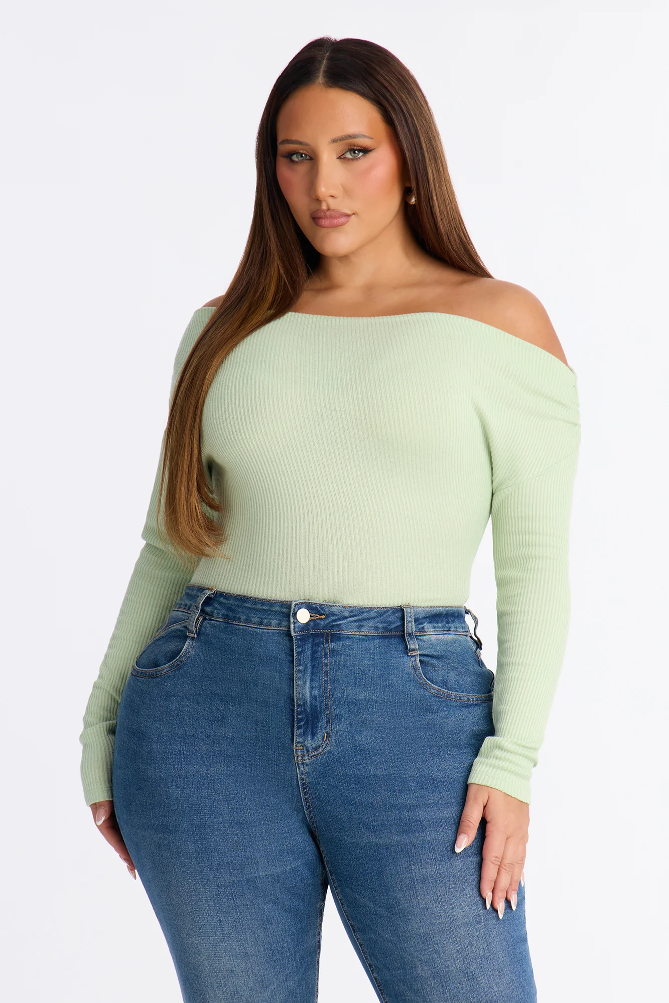 Lover Girl Sweater Bodysuit - Sage - Image 7
