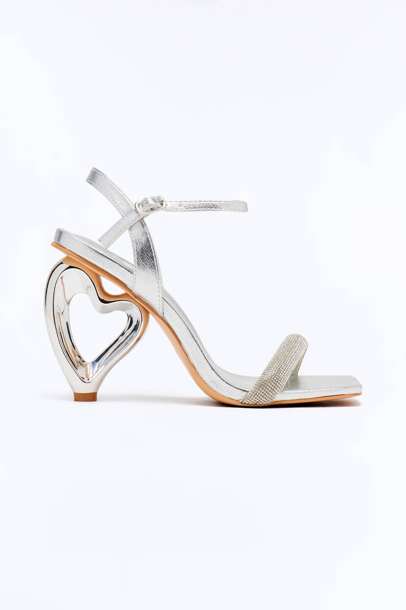 Lover Novelty Heart Heels - Silver