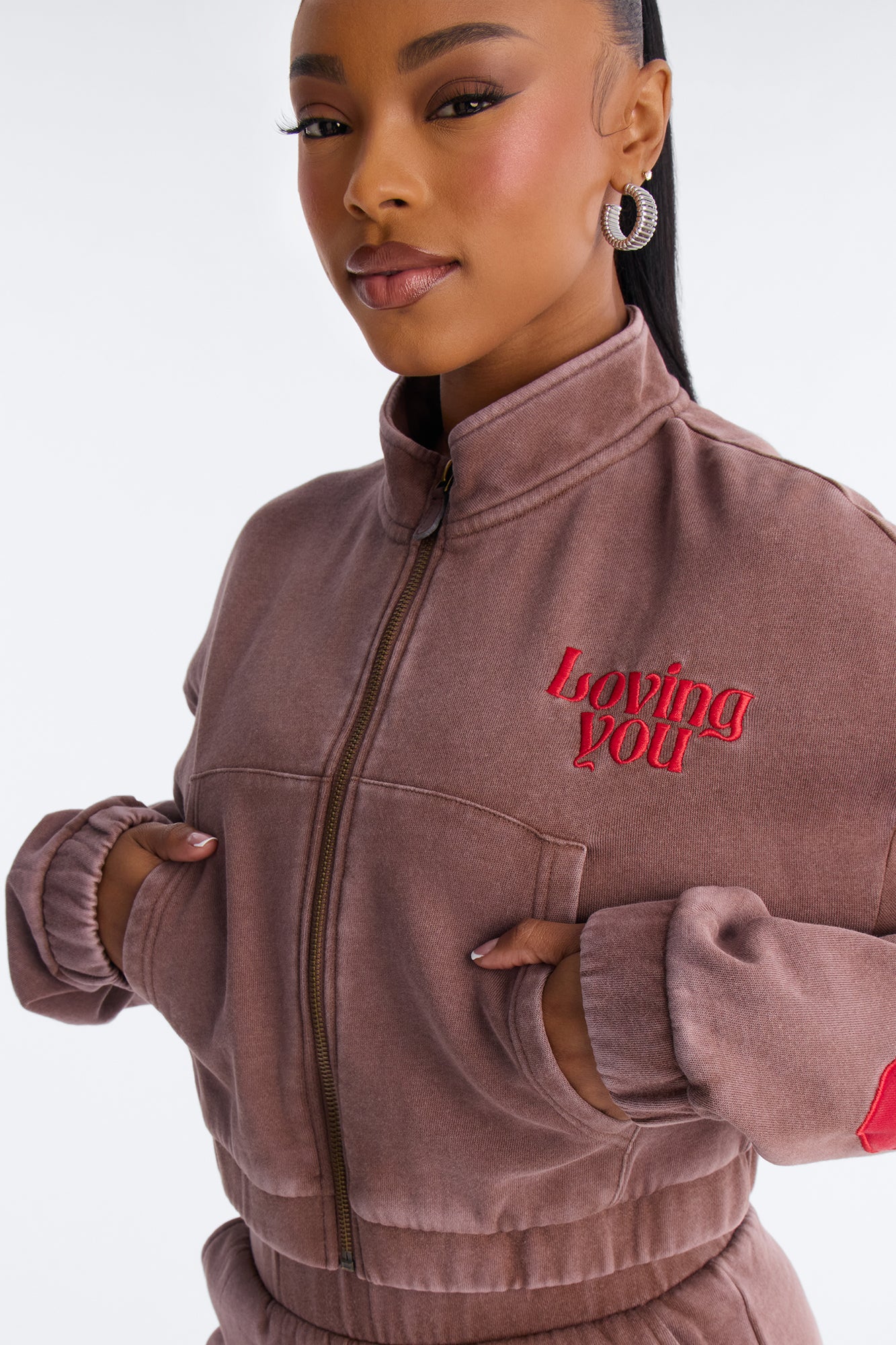 Loving You Fleece Short Set - Mocha - Image 3
