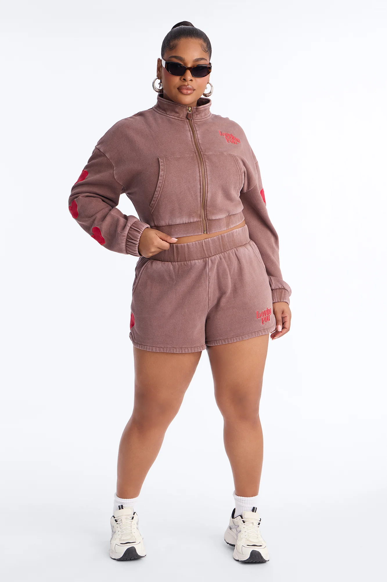 Loving You Fleece Short Set - Mocha - Image 6