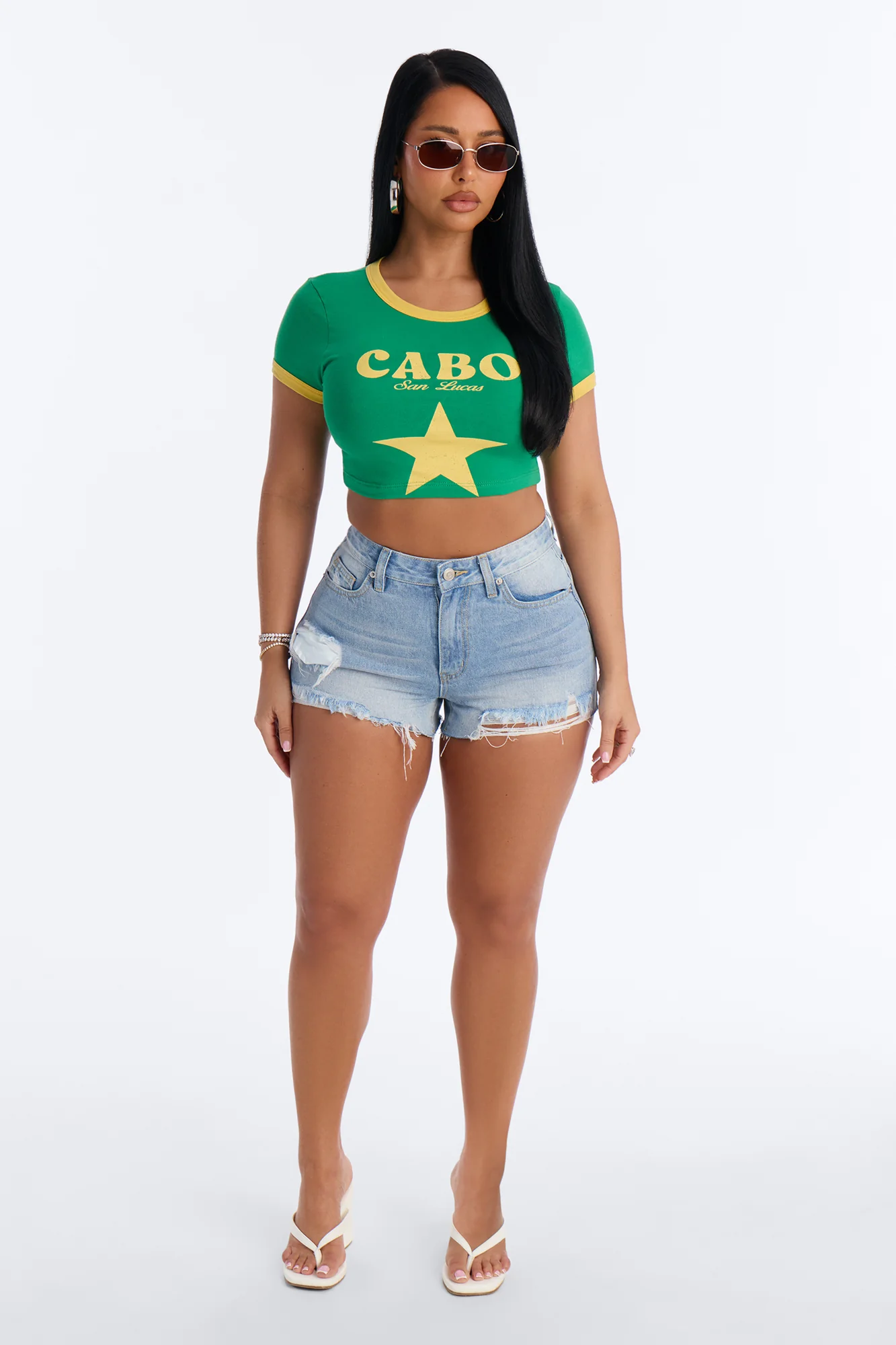 Lowcountry Cut Off Ripped Denim Shorts - Light Wash - Image 2