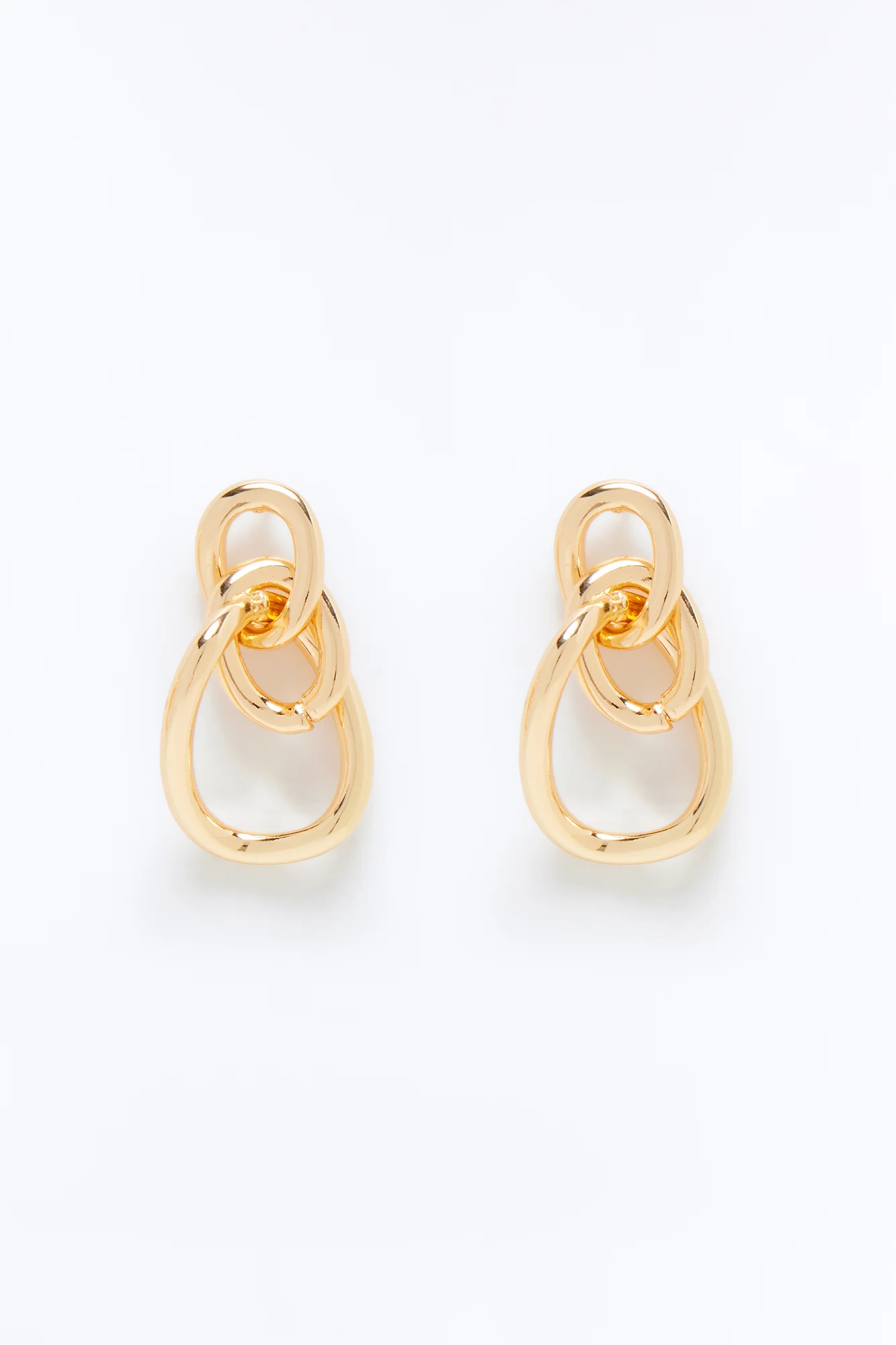 Lowered Chain Hardware Drop Earrings - Gold - Image 3