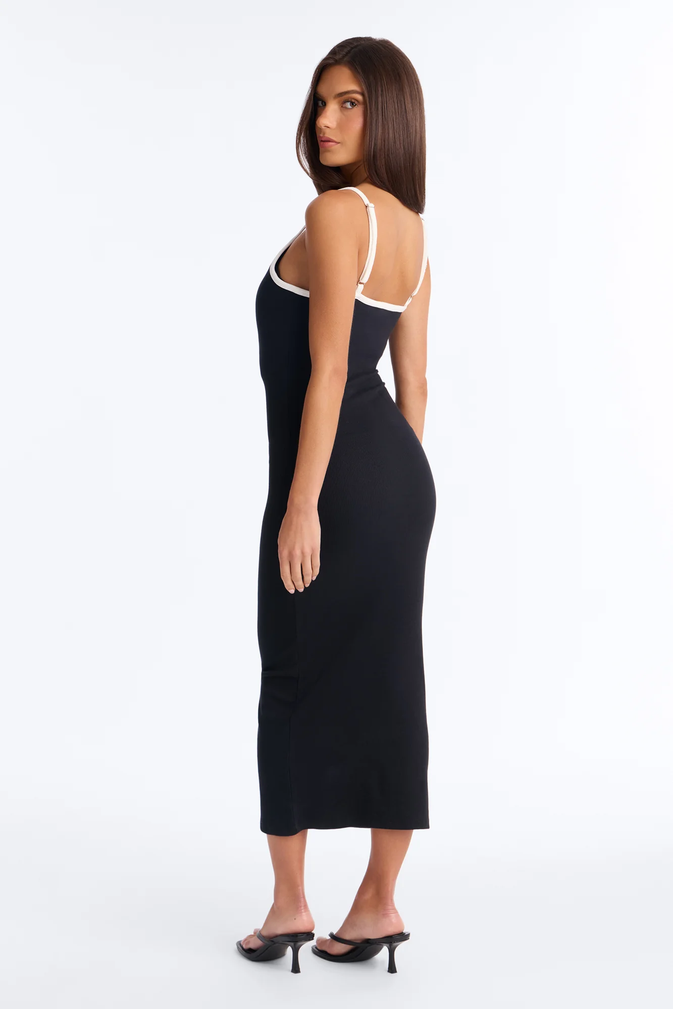 Lowkey Built In Bra Cami Midi Dress - Black - Image 3