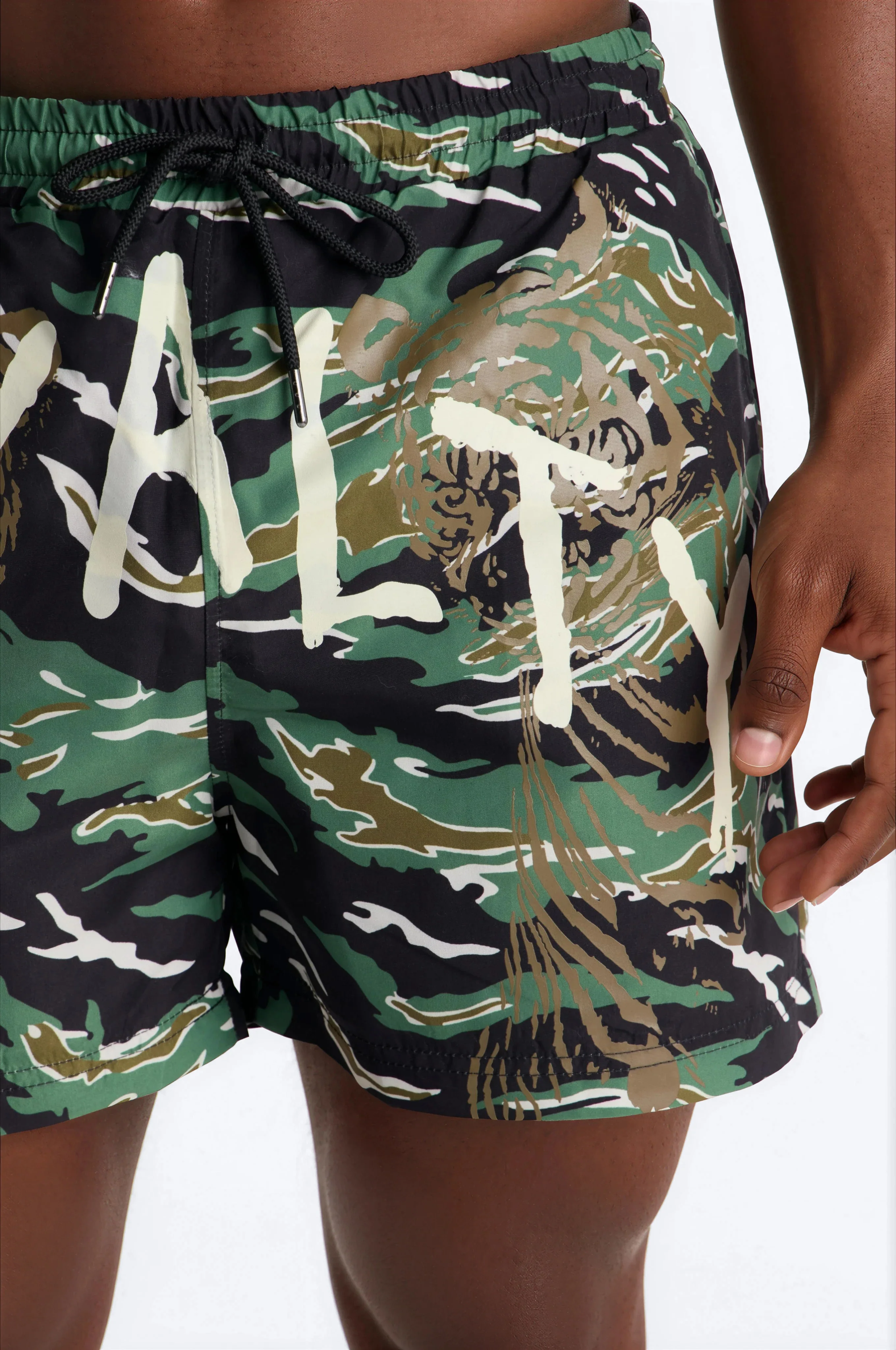 Loyalty First Camo Swim Trunk 4″ - Black/combo - Image 3
