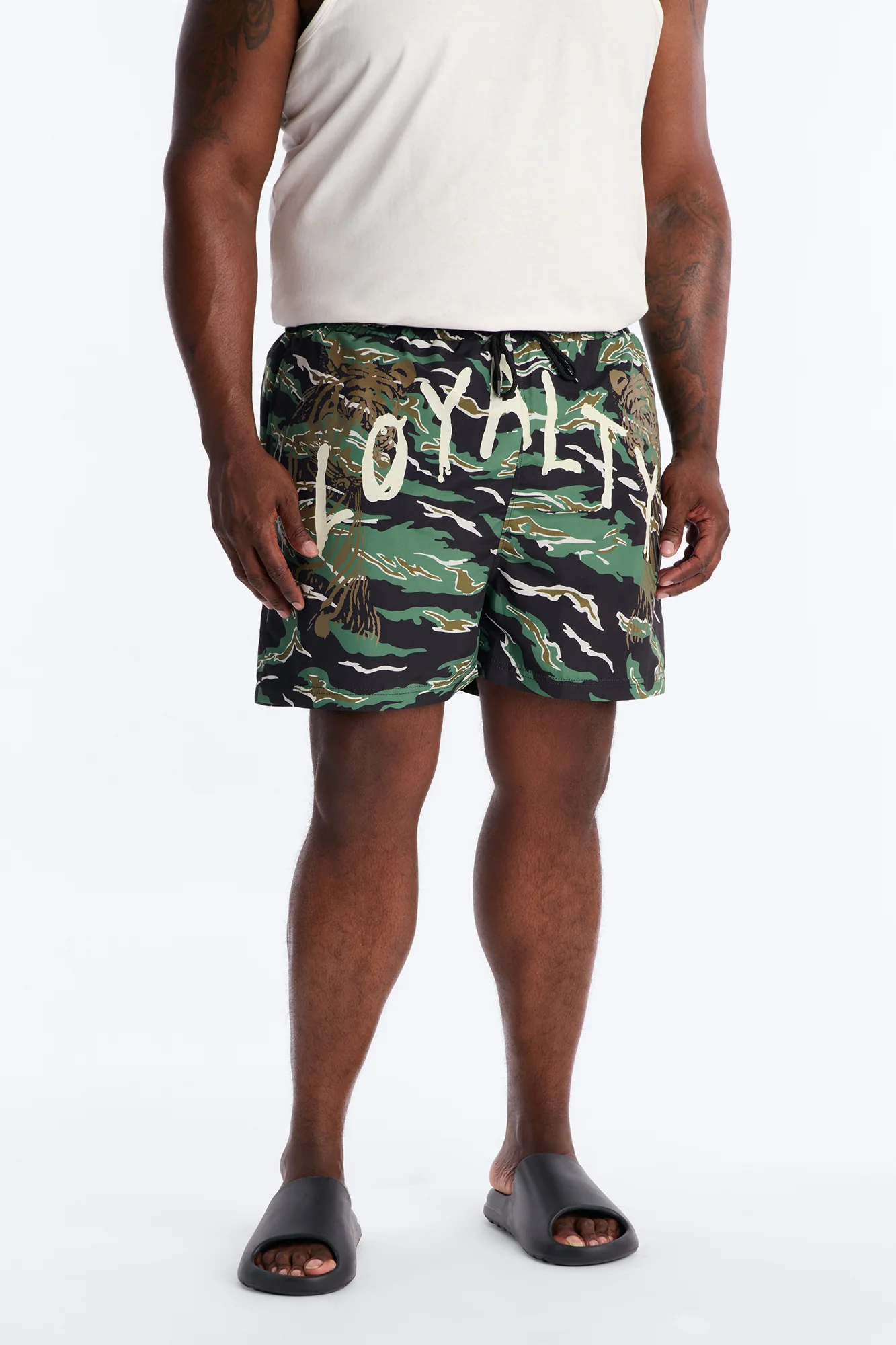 Loyalty First Camo Swim Trunk 4″ - Black/combo - Image 5
